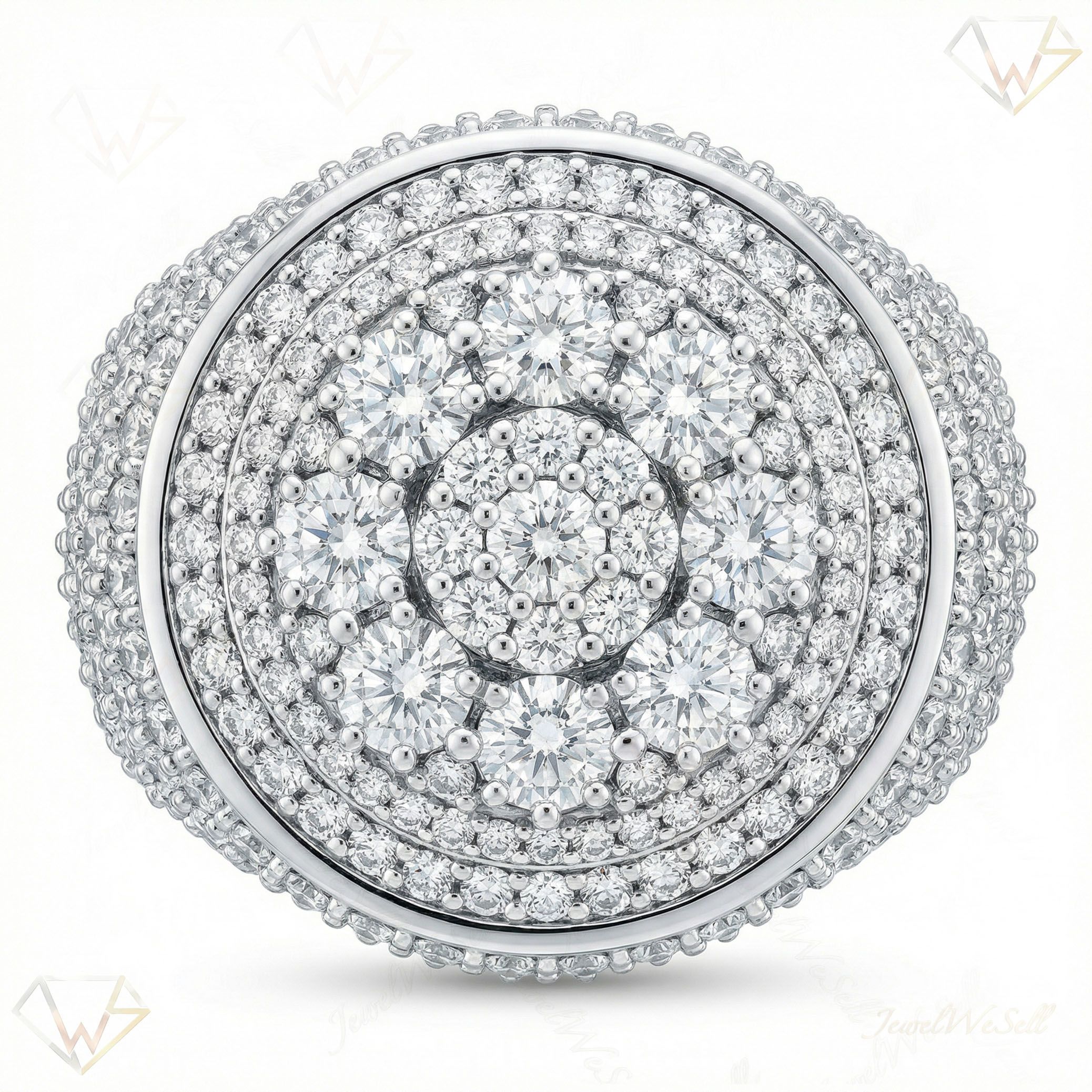 6.15 ct EF VS Lab Grown Diamond Mens Statement Ring in 10k White Gold _ Sz0925 101025