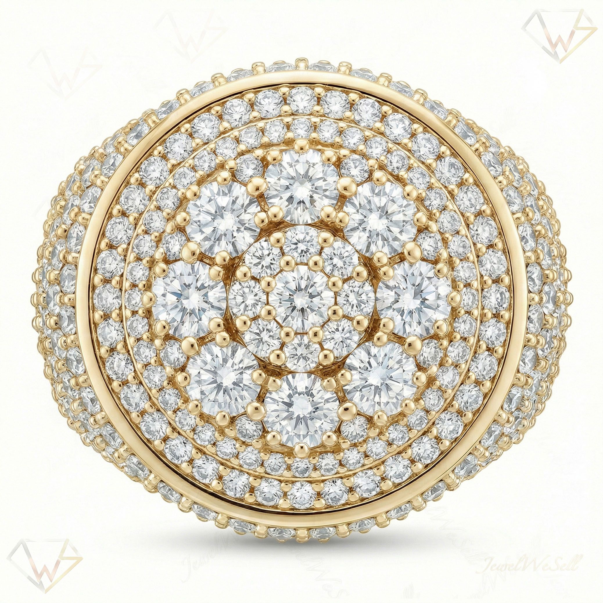 6.15 ct EF VS Lab Grown Diamond Mens Statement Ring in 10k Yellow Gold _ Sz0875 101025