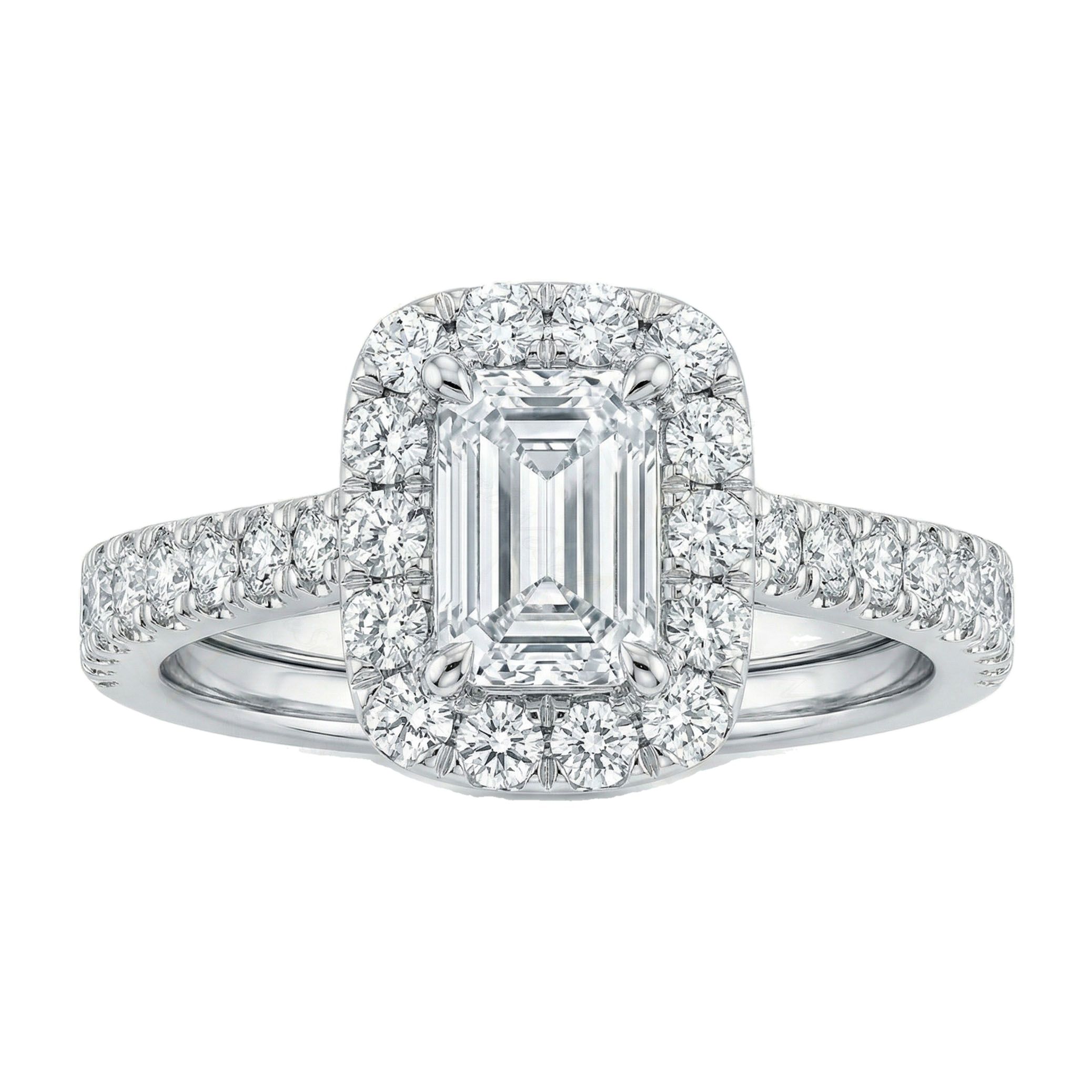 0.80 ct EF VS Lab Grown Diamond Halo Engagement Set in 10k White Gold _ Sz0525 101050