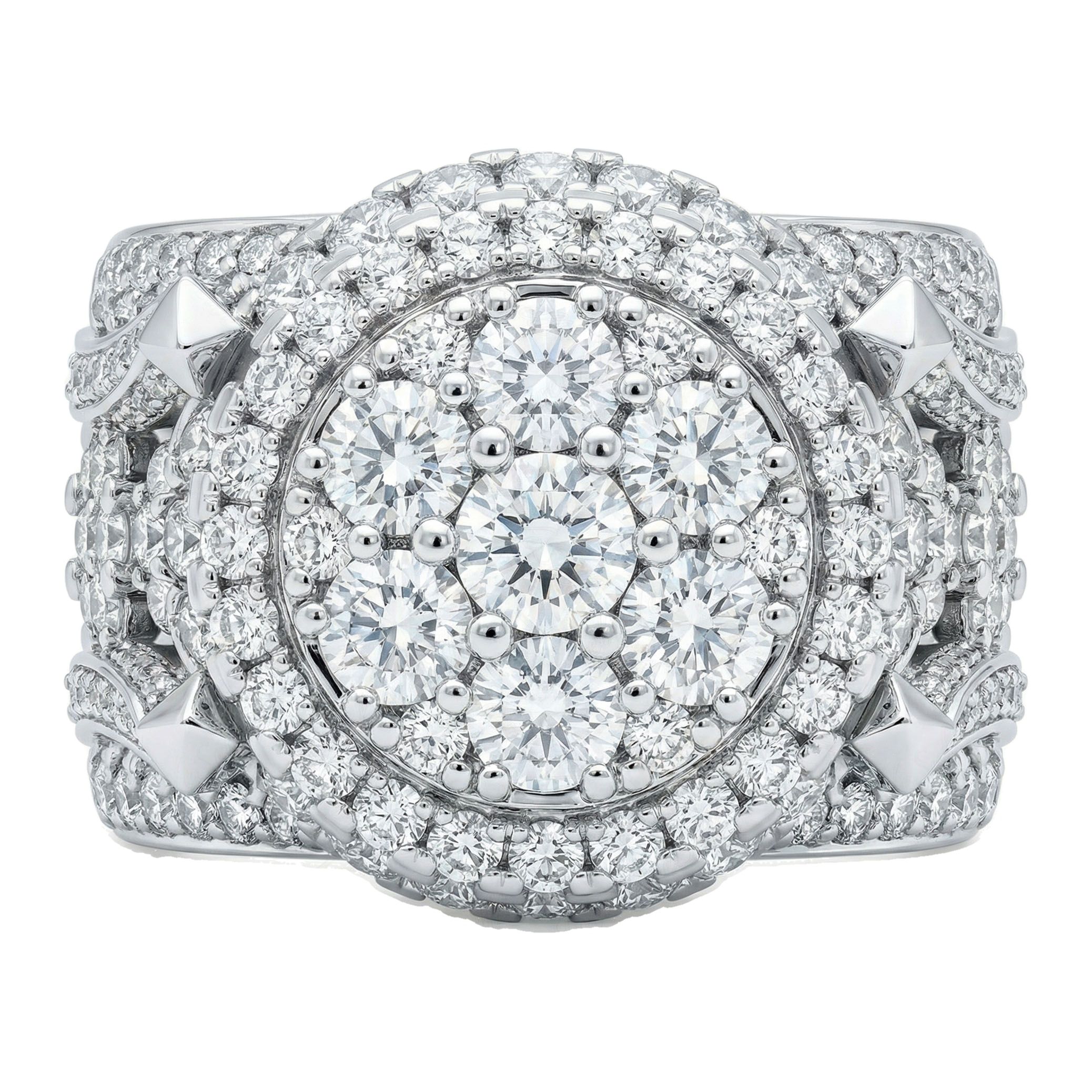 5.60 ct EF VS Lab Grown Diamond Mens Statement Ring in 10k White Gold _ Sz0950 101051