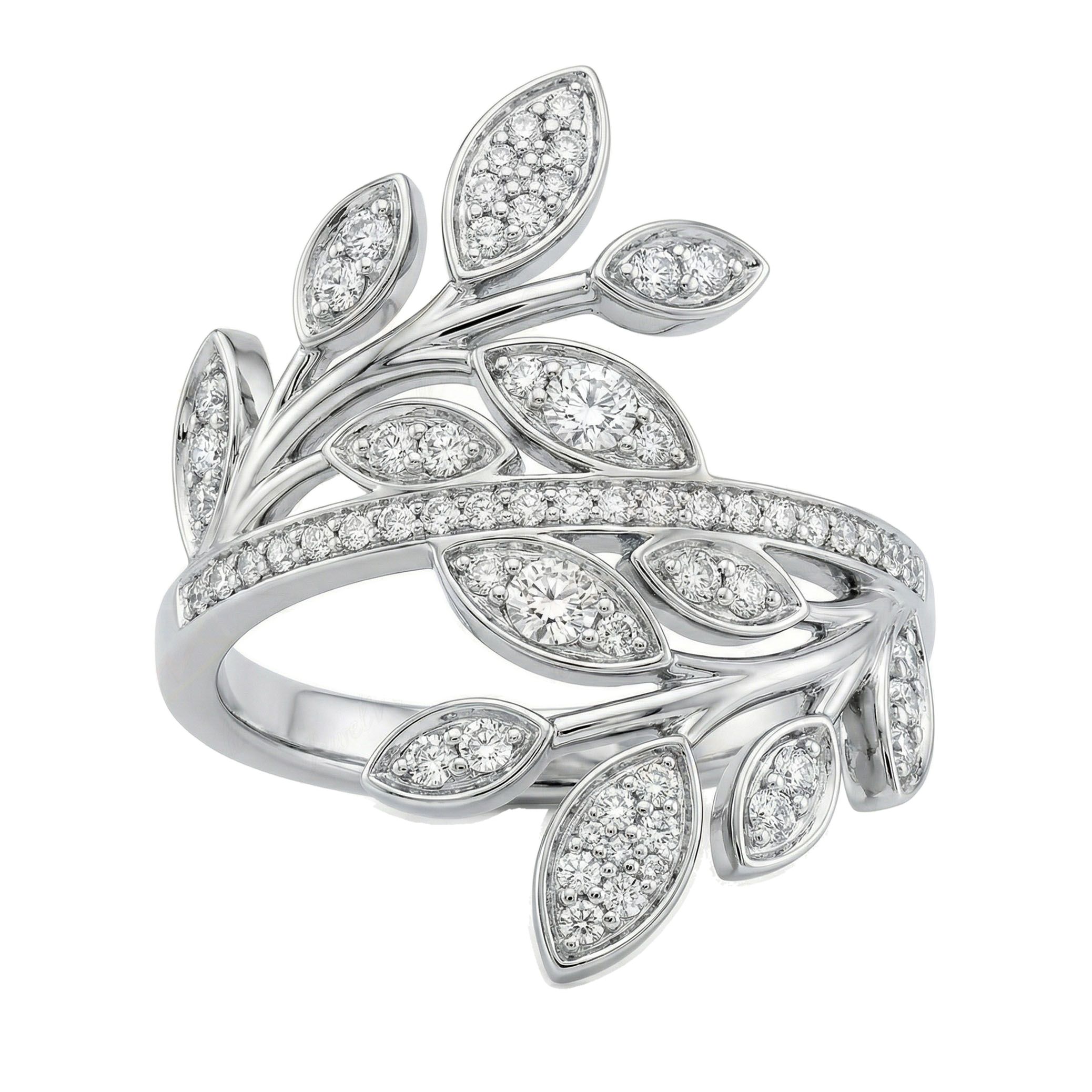 0.66 ct EF VS Lab Grown Diamond Fancy Ring in 10k White Gold _ Sz0450 101129