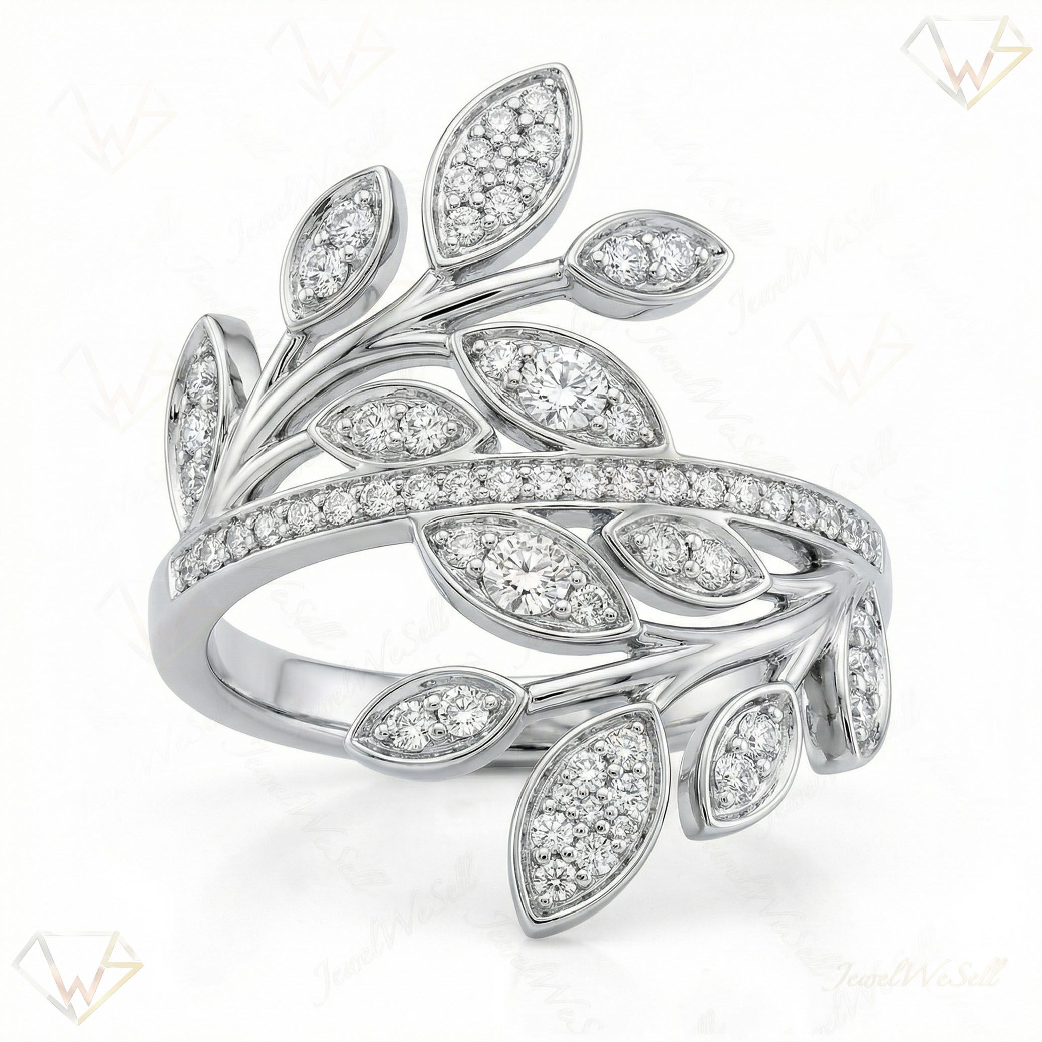 0.66 ct EF VS Lab Grown Diamond Fancy Ring in 14k White Gold _ Sz0525 101129