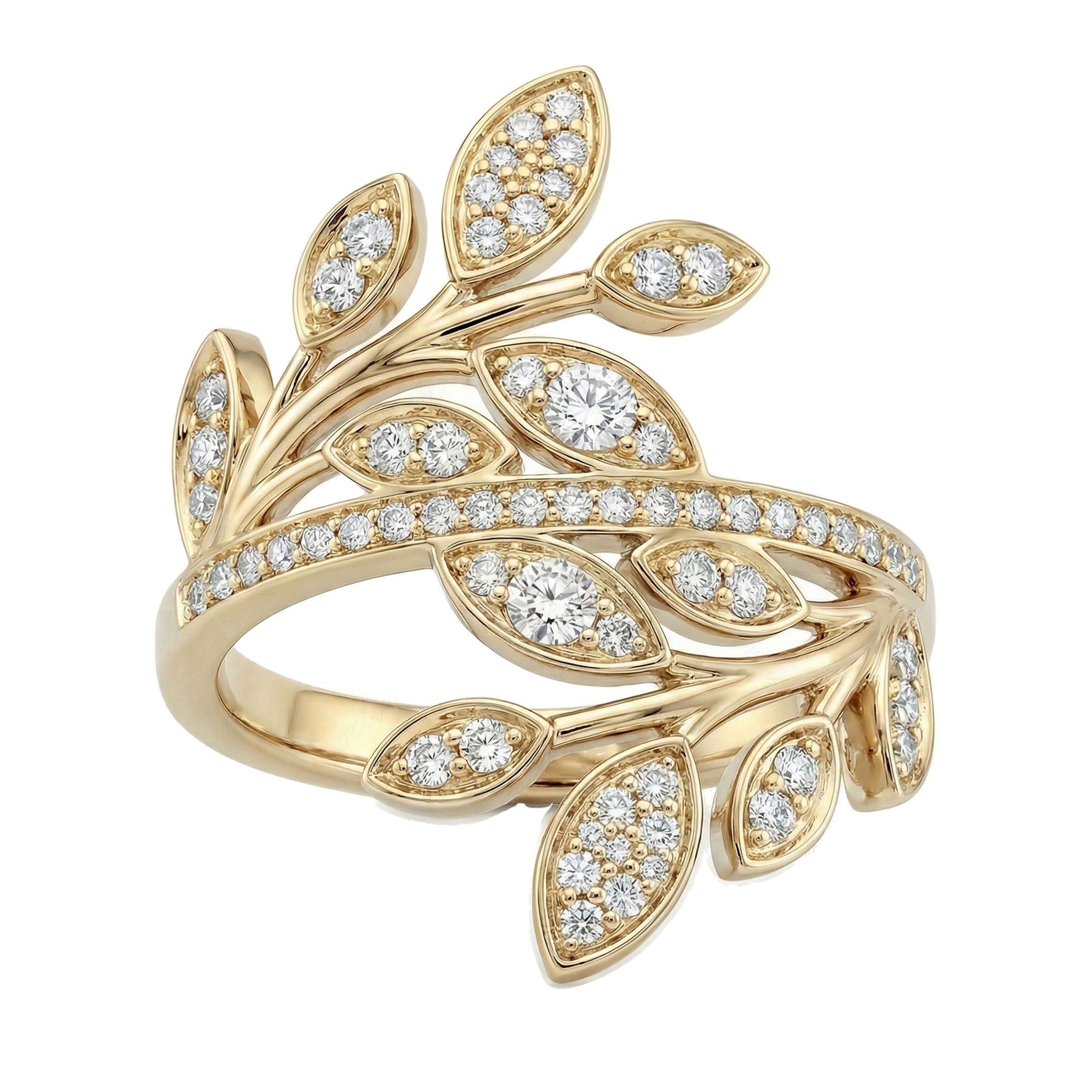 0.66 ct EF VS Lab Grown Diamond Fancy Ring in 14k Yellow Gold _ Sz0875 101129