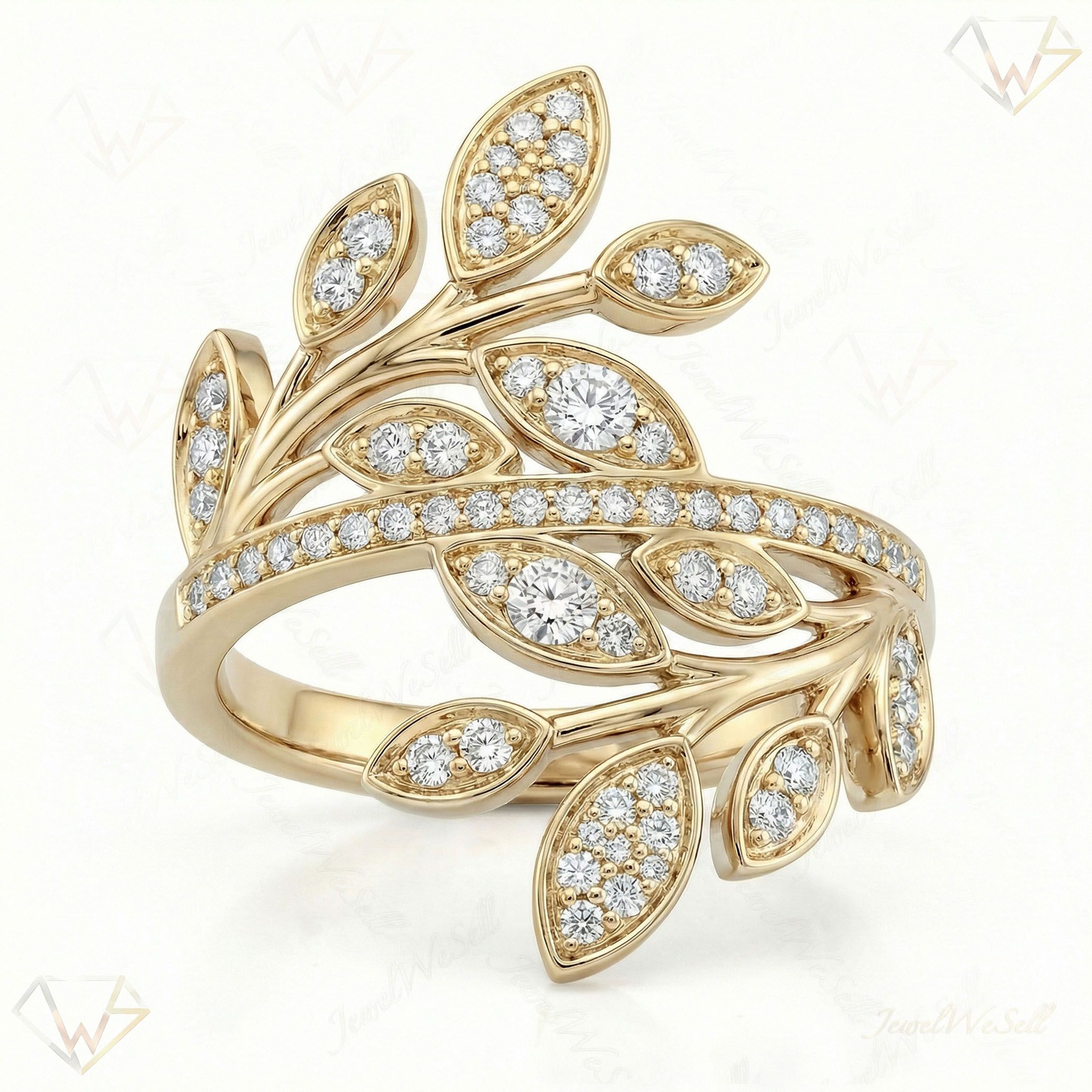 0.66 ct EF VS Lab Grown Diamond Fancy Ring in 10k Yellow Gold _ Sz0750 101129