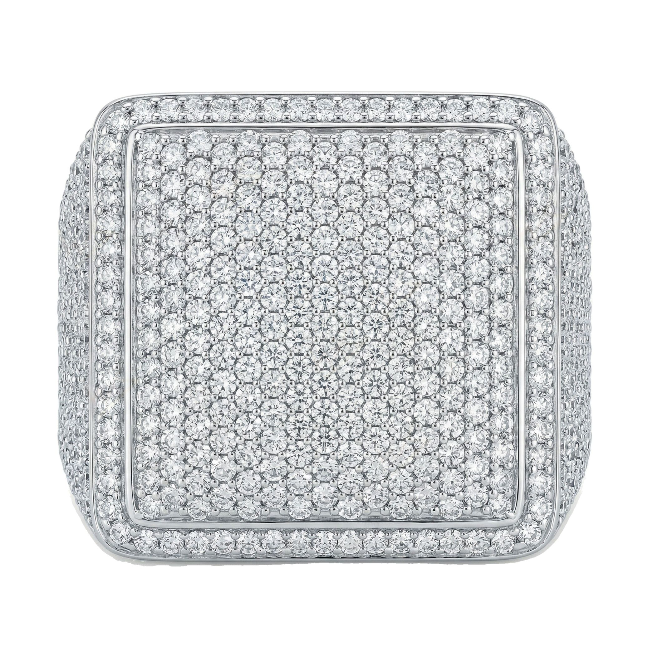 10.33 ct EF VS Lab Grown Diamond Mens Statement Ring in 10k White Gold _ Sz1275 101151