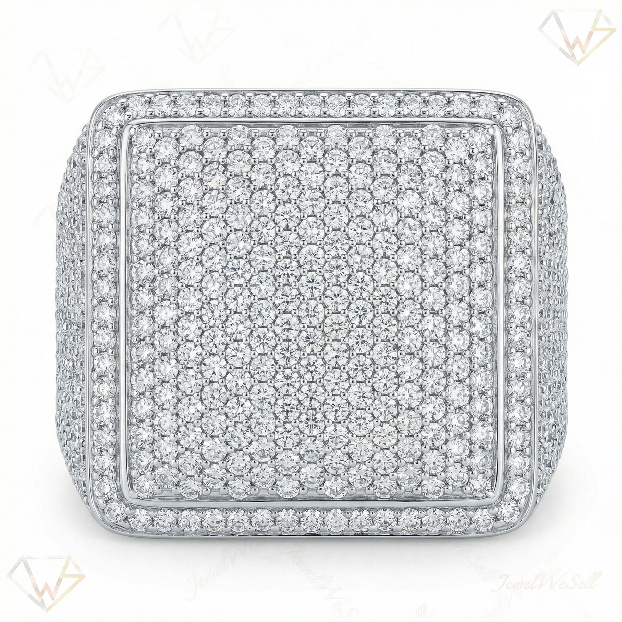 10.33 ct EF VS Lab Grown Diamond Mens Statement Ring in 14k White Gold _ Sz0950 101151