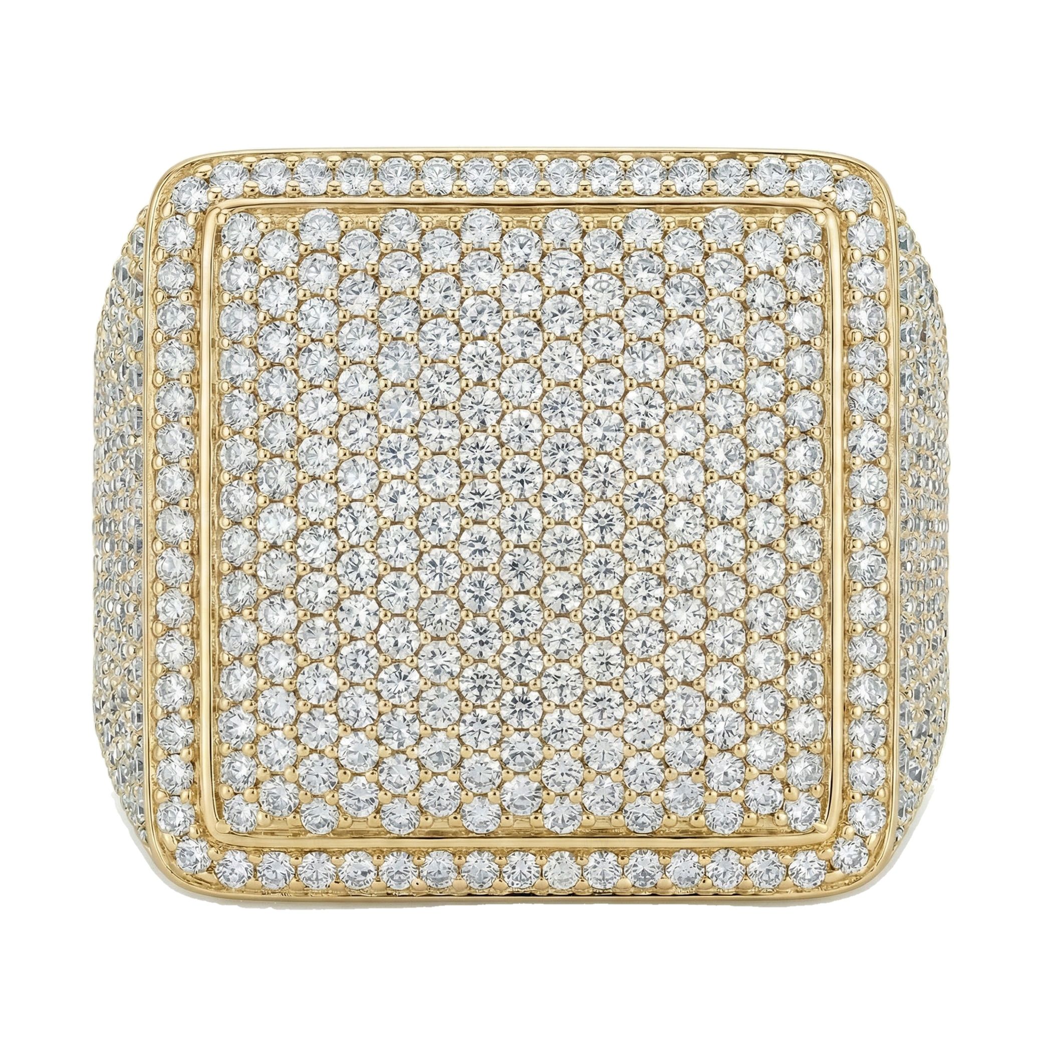10.33 ct EF VS Lab Grown Diamond Mens Statement Ring in 10k Yellow Gold _ Sz0850 101151