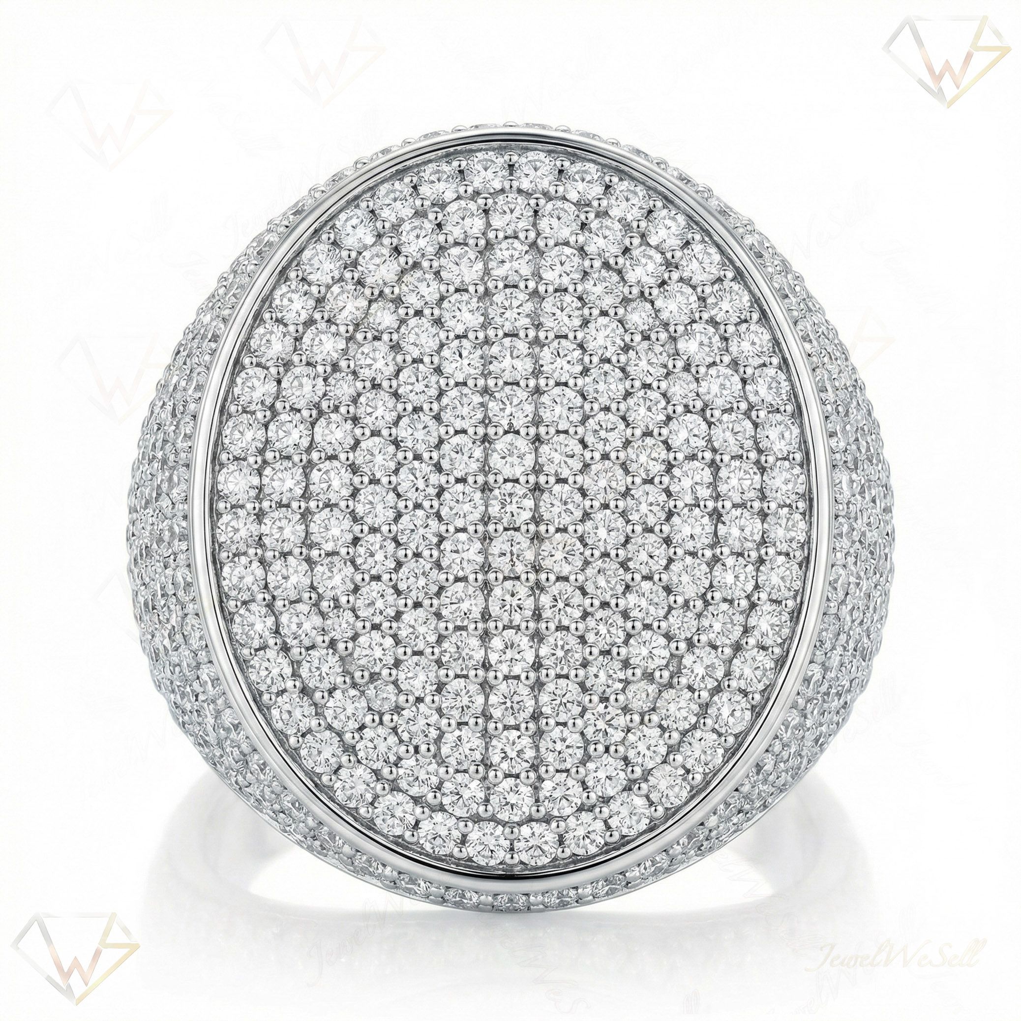 11.75 ct EF VS Lab Grown Diamond Mens Statement Ring in 10k White Gold _ Sz0925 101157