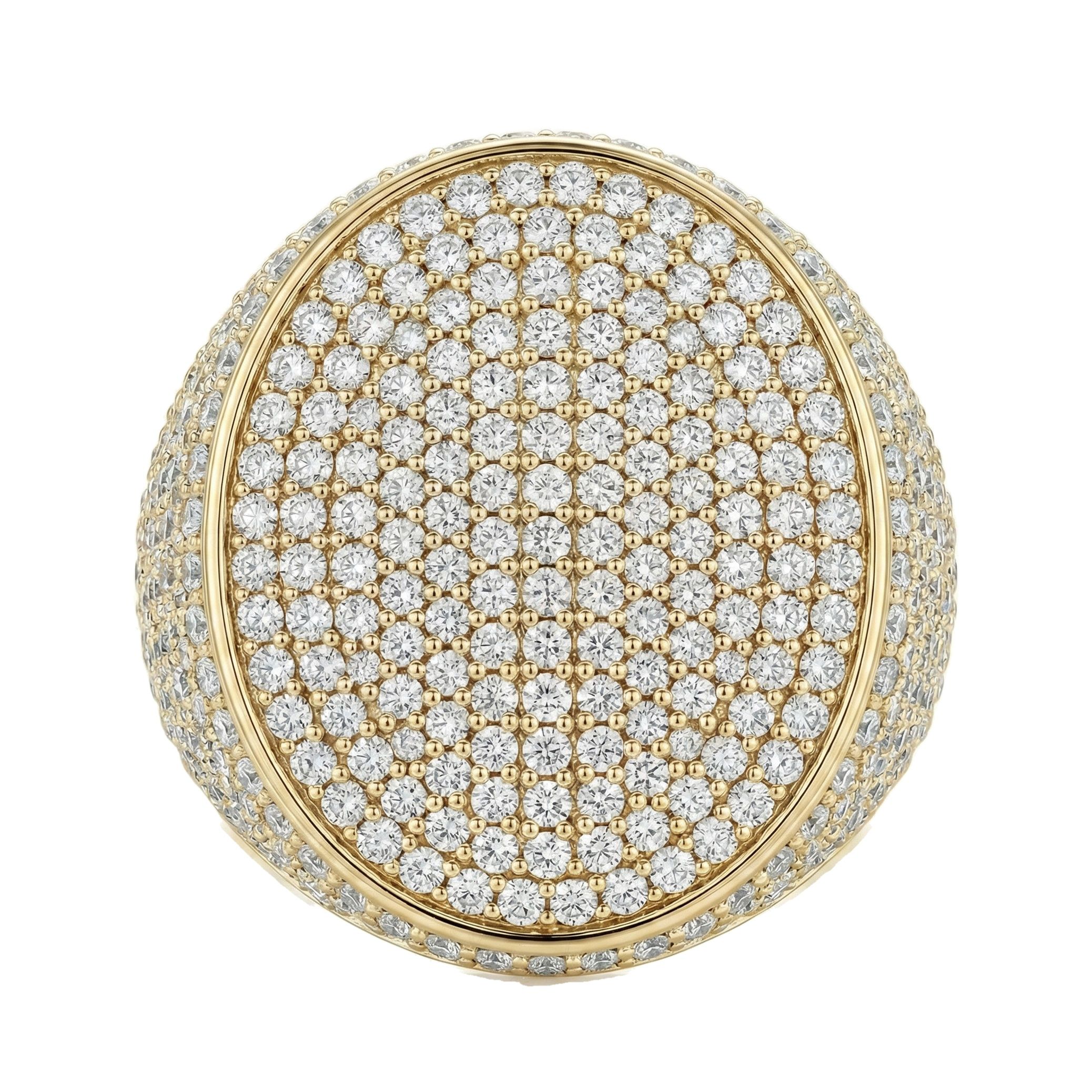 11.75 ct EF VS Lab Grown Diamond Mens Statement Ring in 10k Yellow Gold _ Sz1275 101157