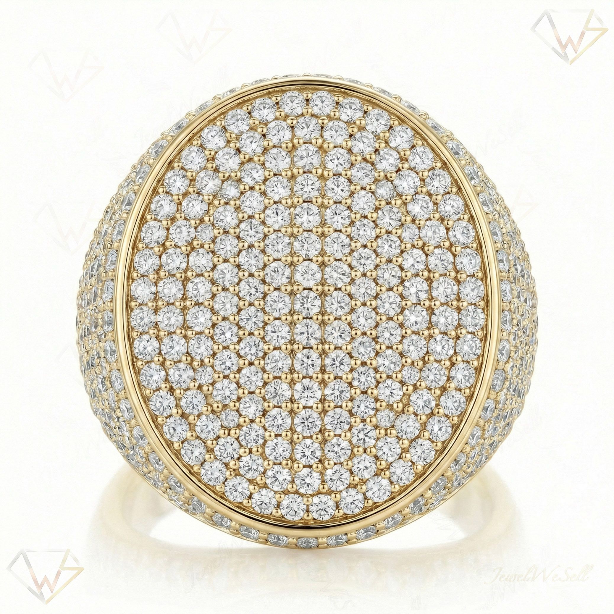11.75 ct EF VS Lab Grown Diamond Mens Statement Ring in 10k Yellow Gold _ Sz1050 101157