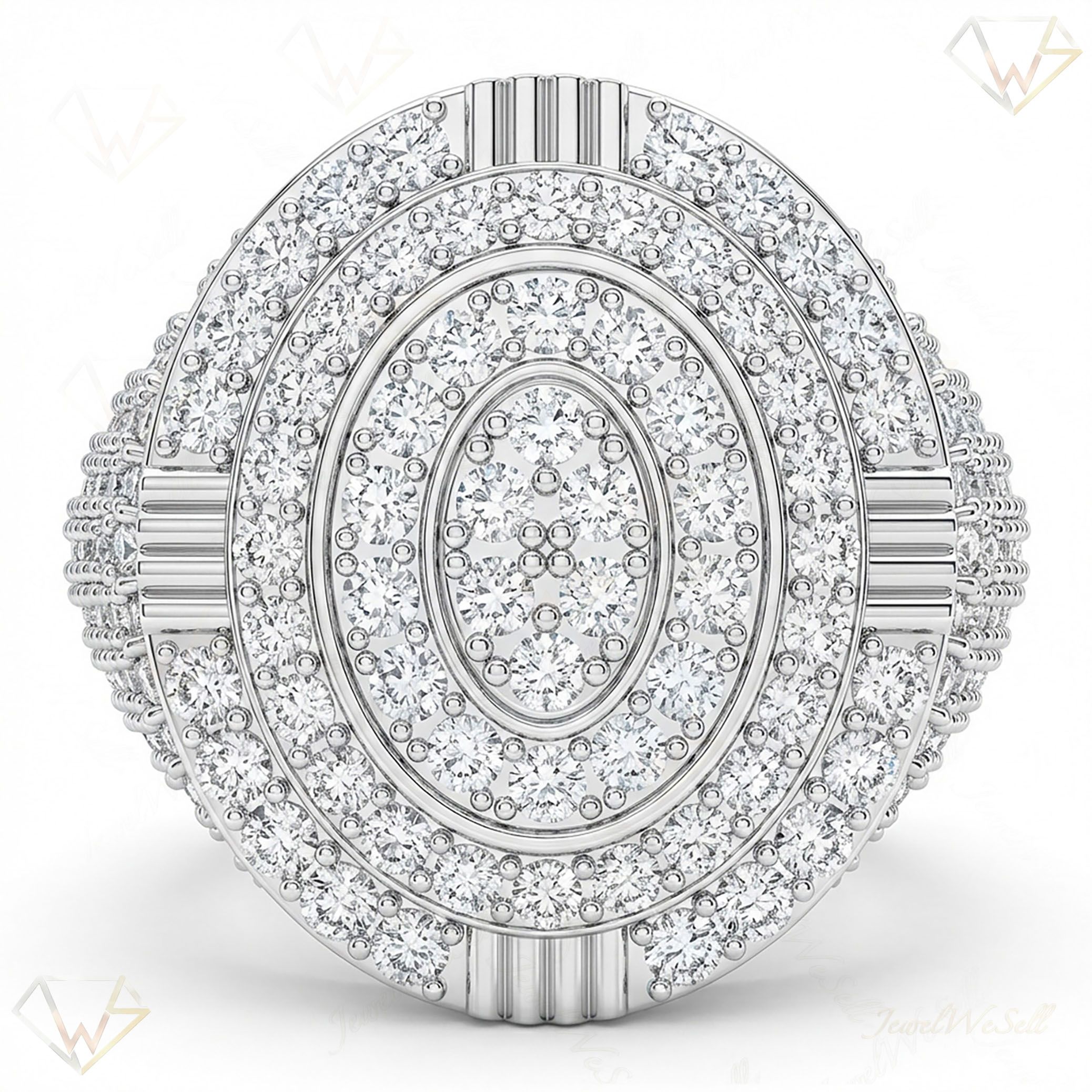 3.90 ct EF VS Moissanite Mens Statement Ring in 925 Sterling SIlver _ Sz0850 101162