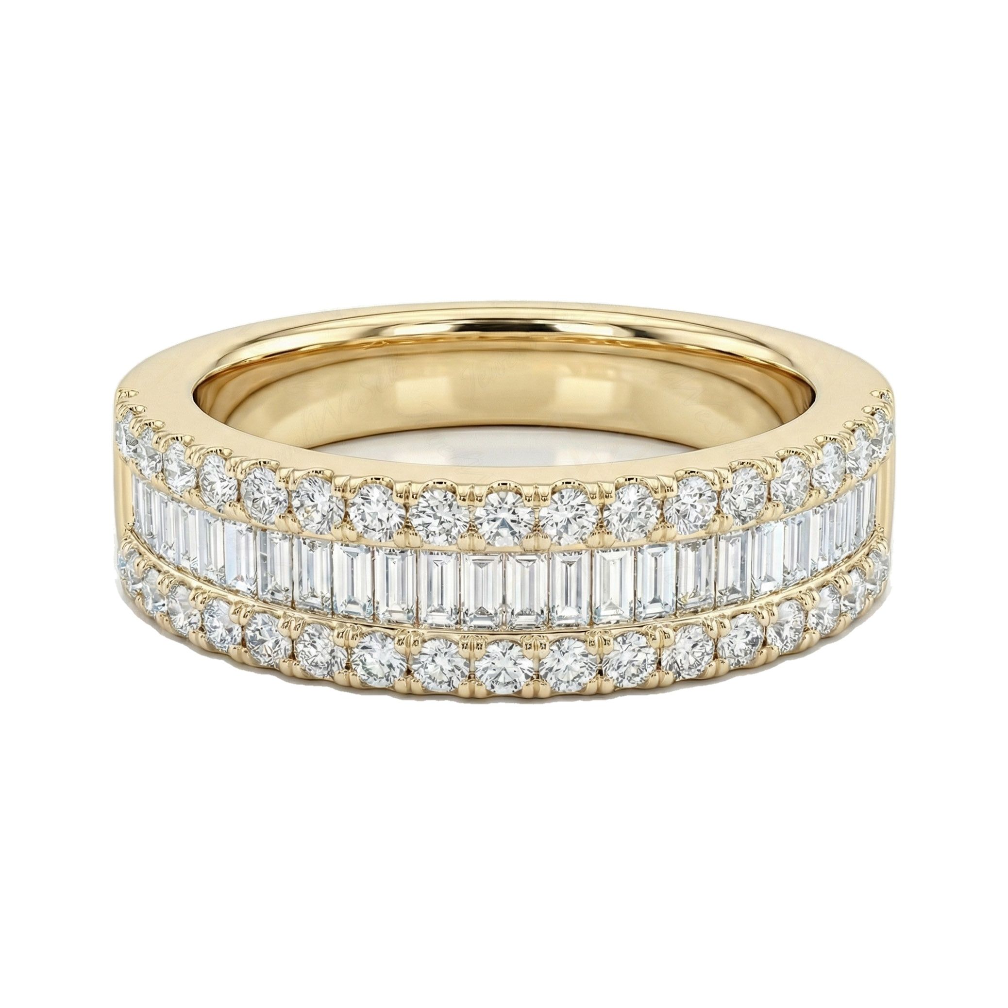 0.60 ct EF VS Lab Grown Diamond Multi Row Wedding Band in 14k Yellow Gold _ Sz0650 101187