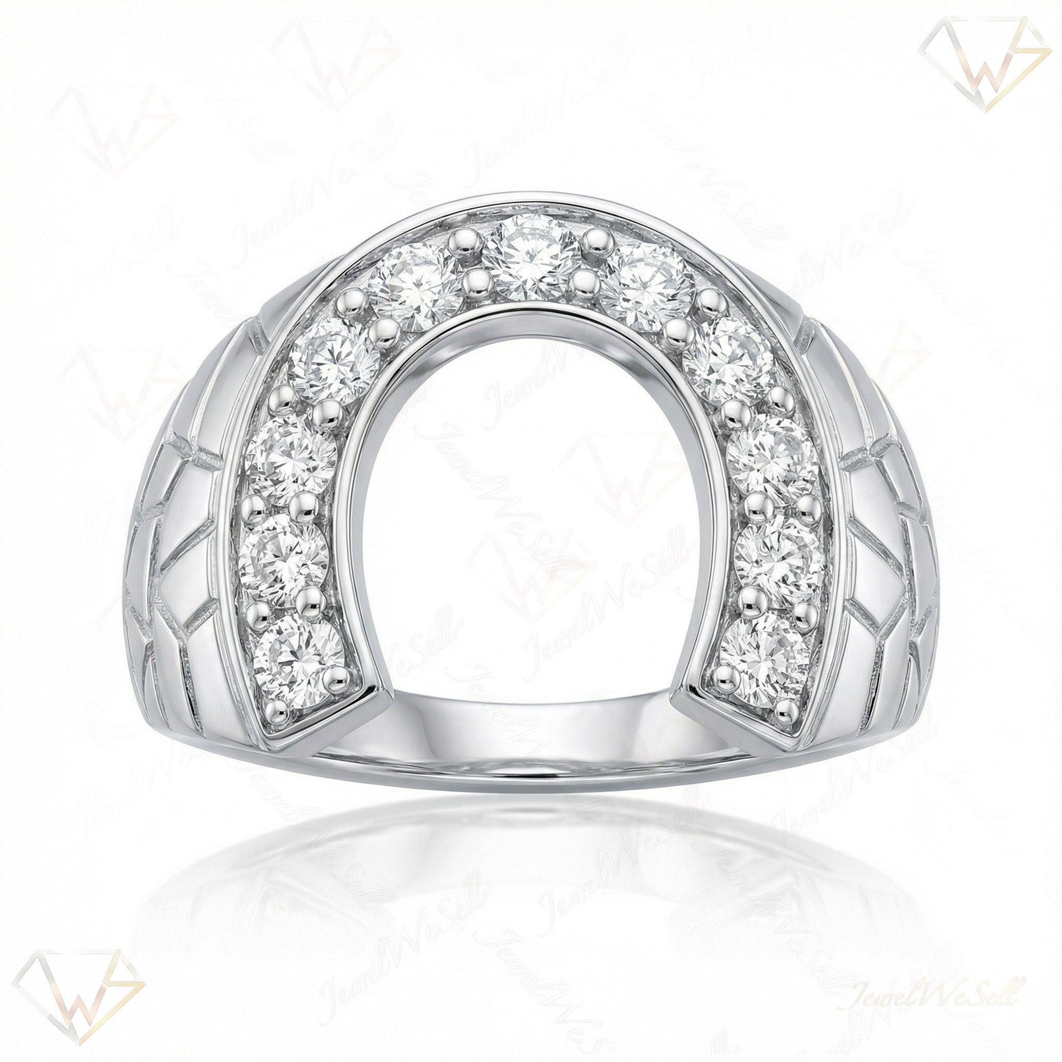 1.15 ct EF VS Lab Grown Diamond Mens Statement Ring in 10k White Gold _ Sz0475 101241