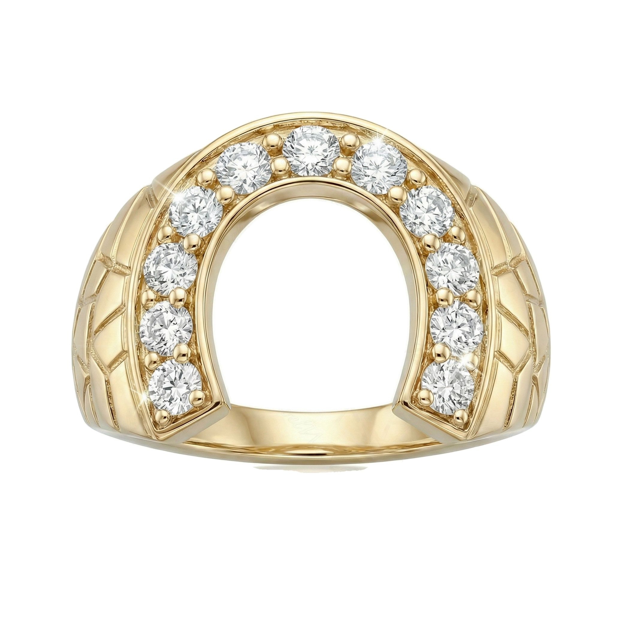 1.15 ct EF VS Lab Grown Diamond Mens Statement Ring in 14k Yellow Gold _ Sz0475 101241