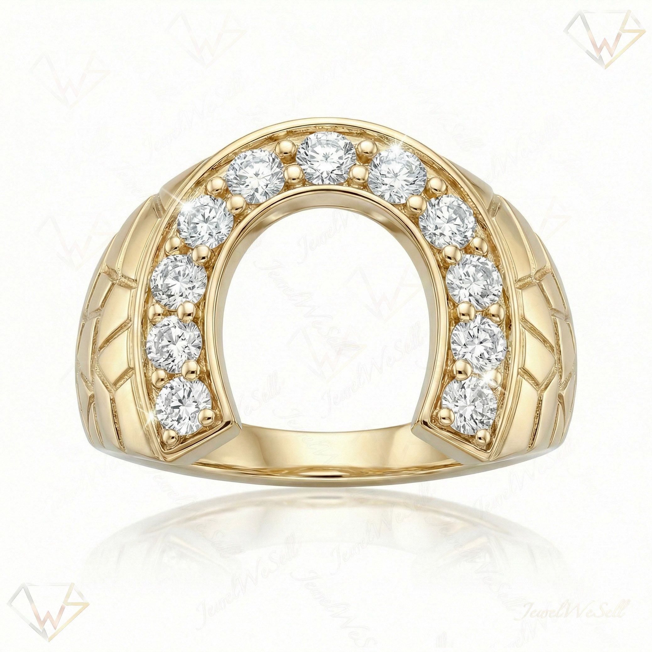1.15 ct EF VS Lab Grown Diamond Mens Statement Ring in 14k Yellow Gold _ Sz0550 101241
