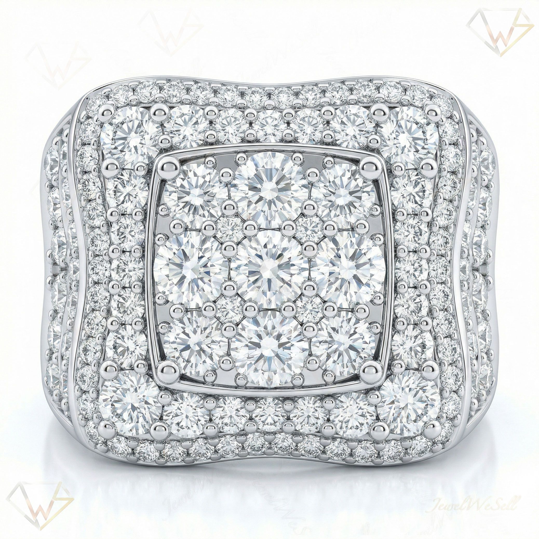 3.10 ct EF VS Moissanite Mens Statement Ring in 925 Sterling SIlver _ Sz0425 101264