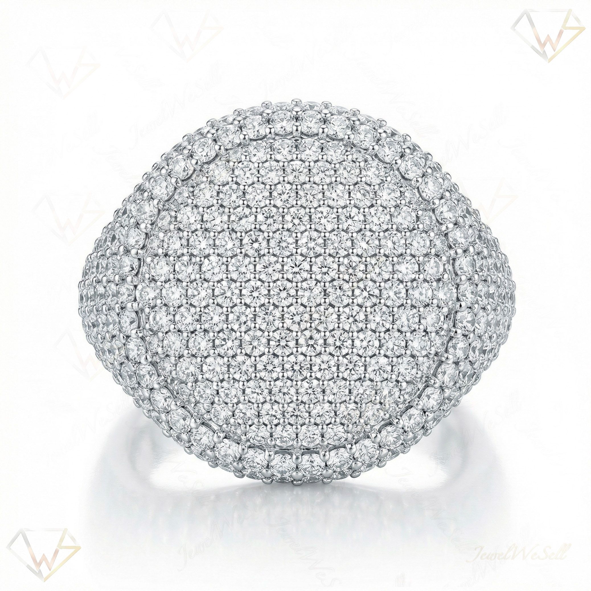 5.90 ct EF VS Moissanite Mens Statement Ring in 925 Sterling SIlver _ Sz0825 101283