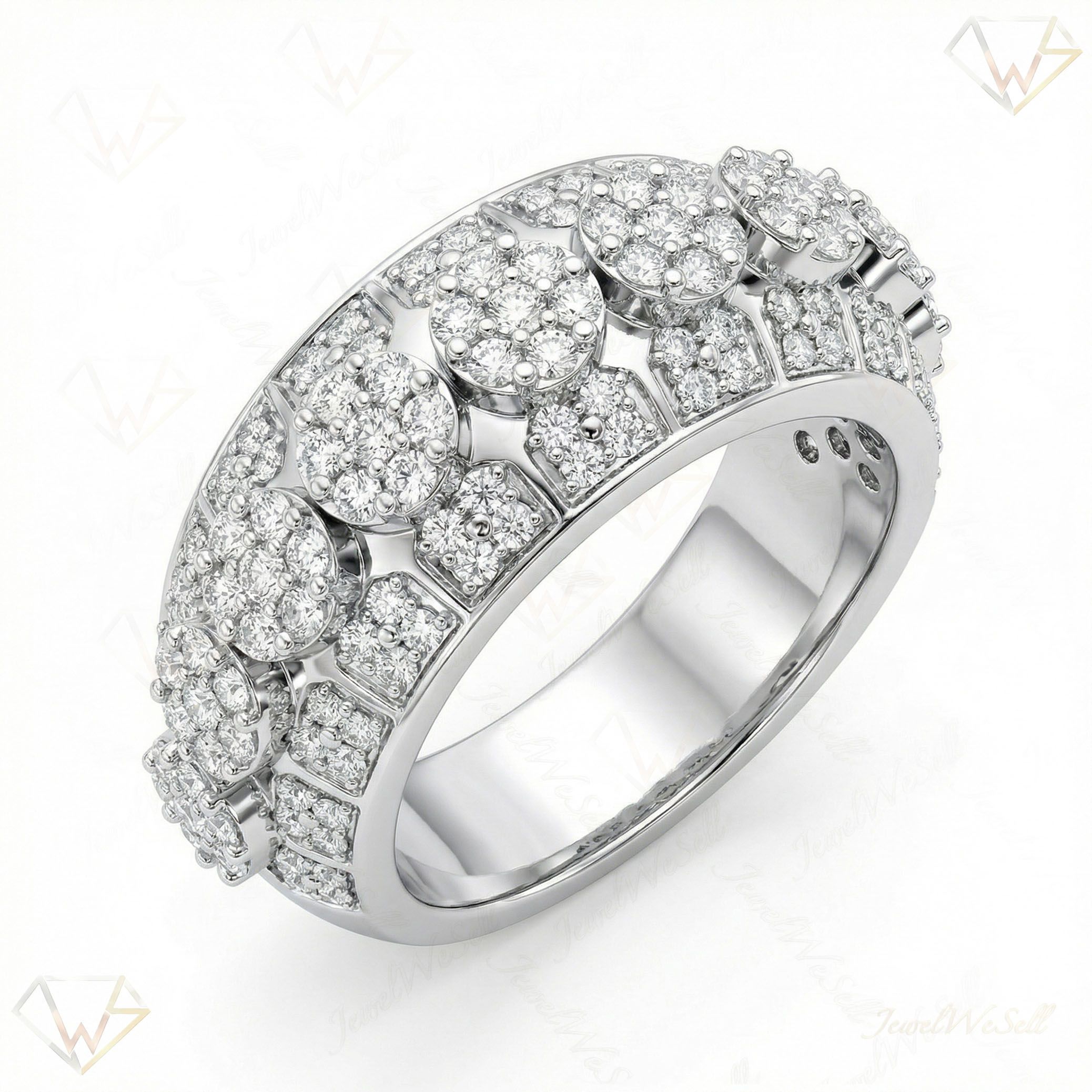 3.66 ct EF VS Moissanite Mens Wedding Band in 925 Sterling SIlver _ Sz0700 101291