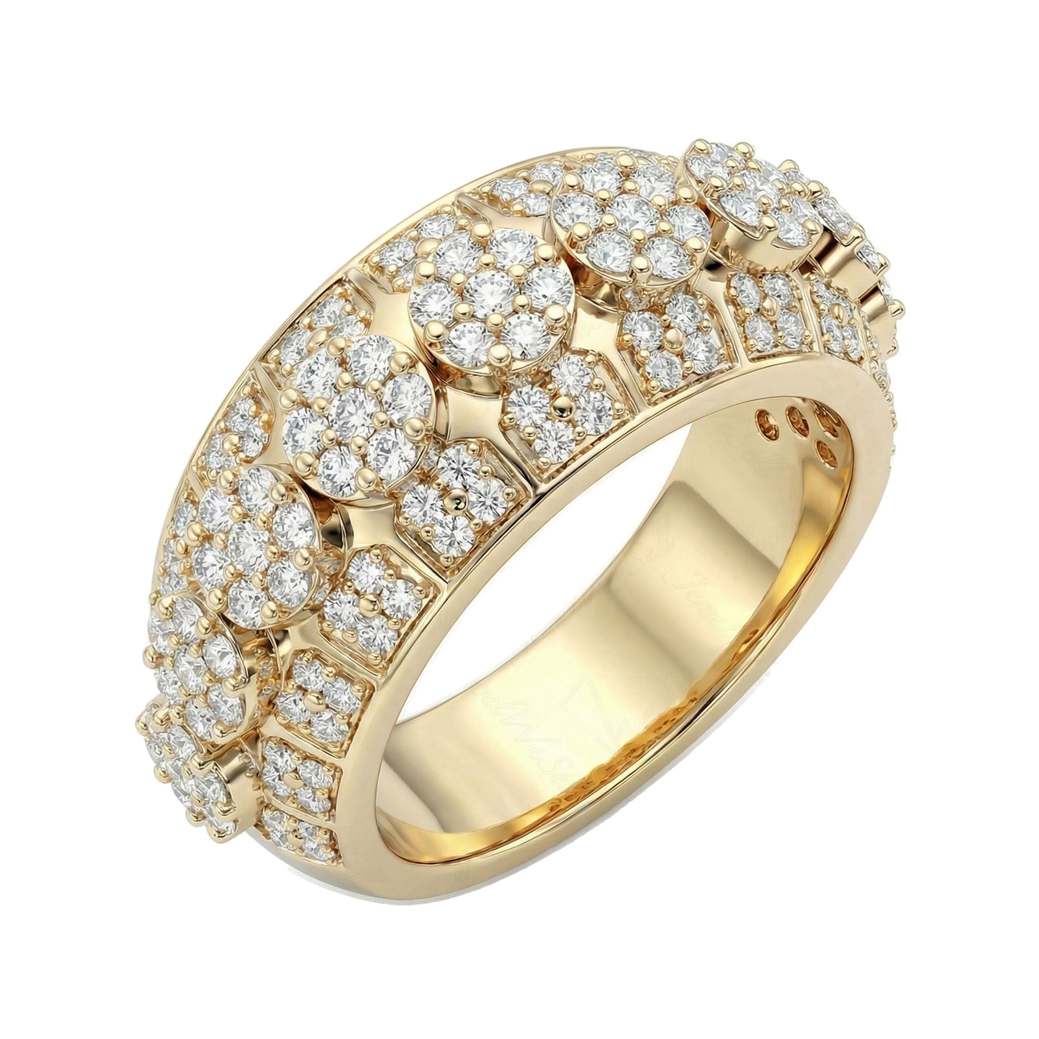 3.66 ct EF VS Lab Grown Diamond Mens Wedding Band in 14k Yellow Gold _ Sz0875 101291
