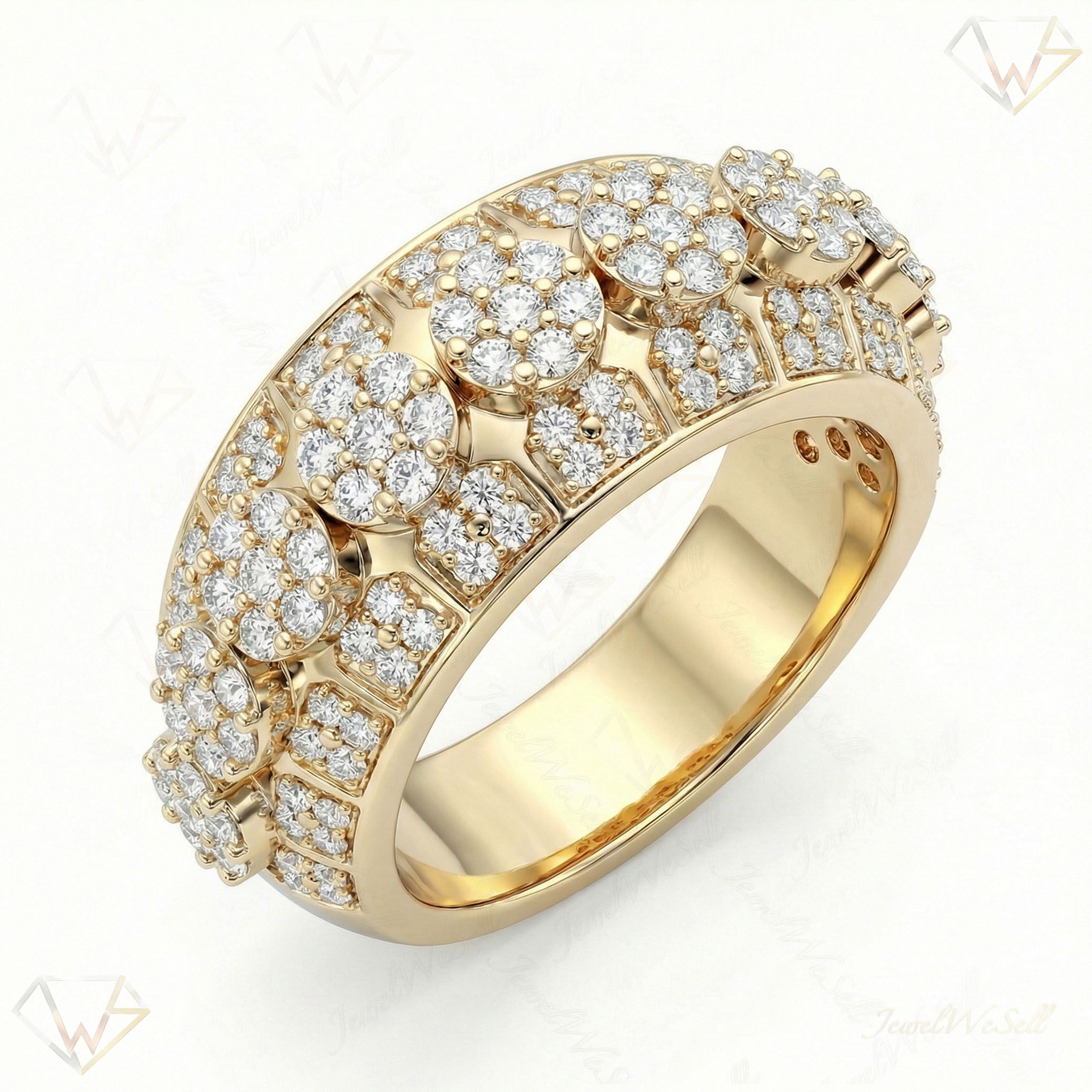 3.66 ct EF VS Lab Grown Diamond Mens Wedding Band in 14k Yellow Gold _ Sz0700 101291
