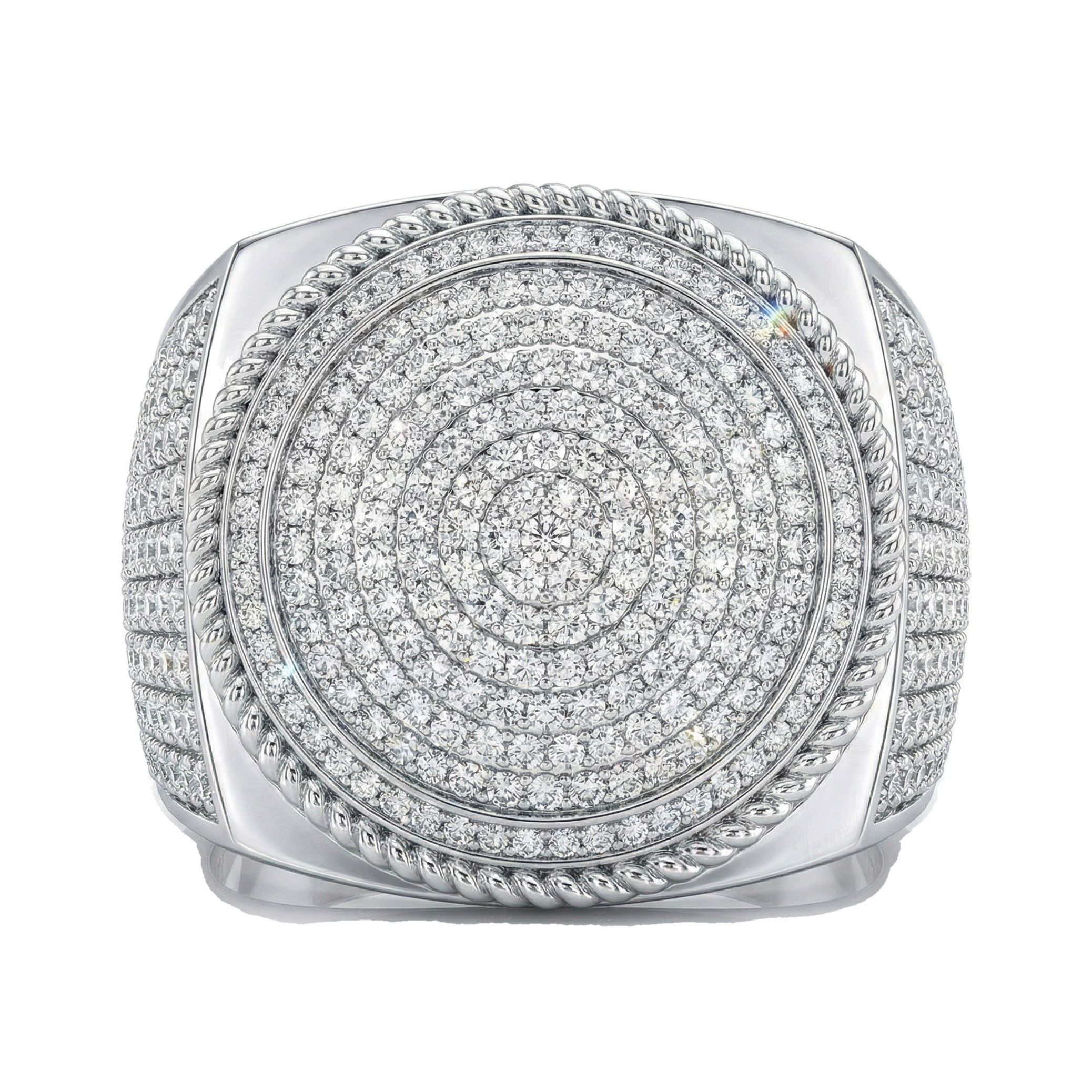 2.10 ct EF VS Moissanite Mens Statement Ring in 925 Sterling SIlver _ Sz1025 101294