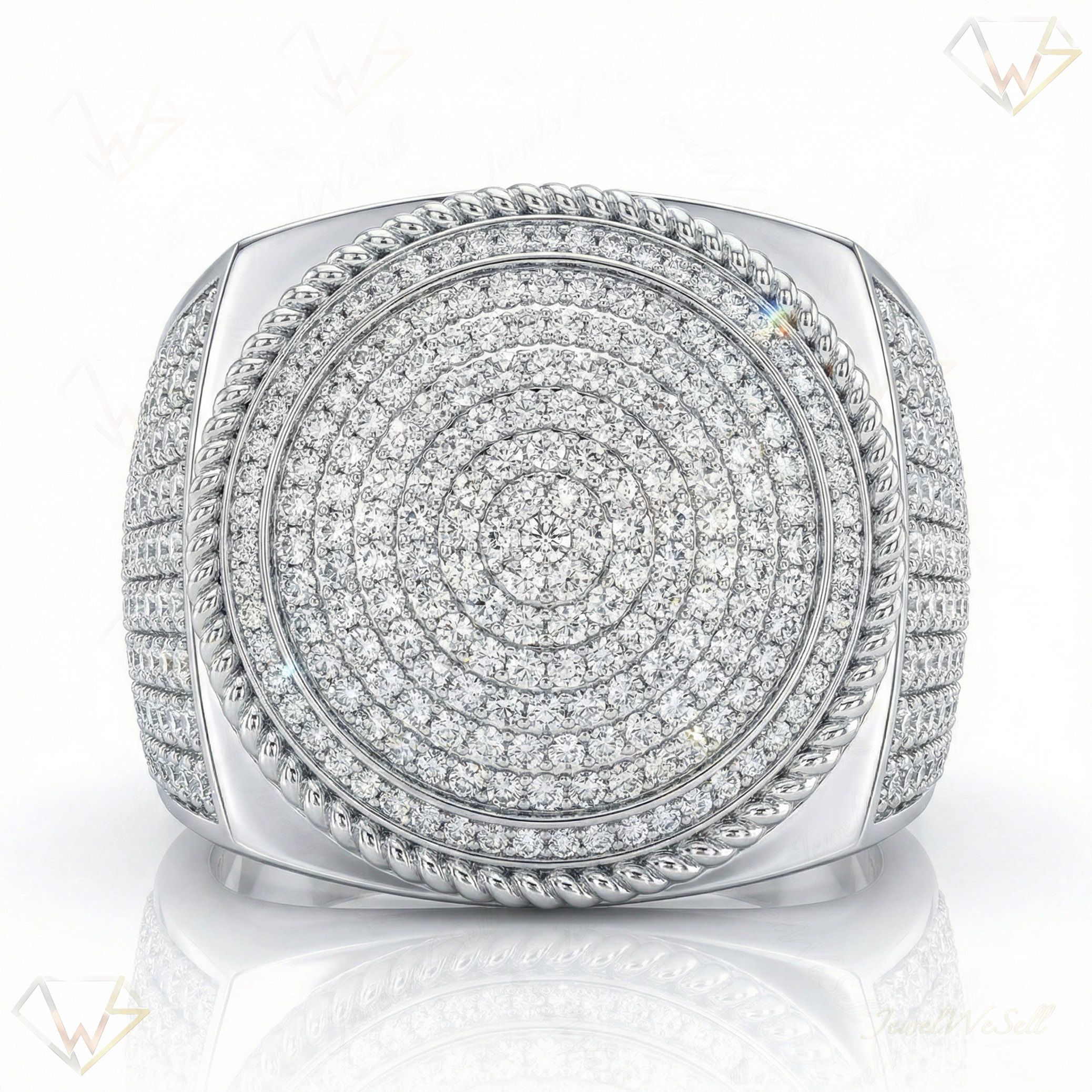 2.10 ct EF VS Moissanite Mens Statement Ring in 925 Sterling SIlver _ Sz0850 101294