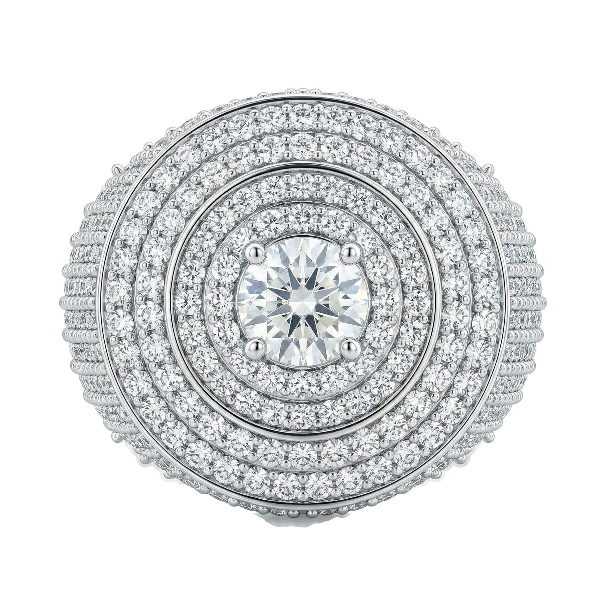 4.80 ct EF VS Lab Grown Diamond Mens Statement Ring in 10k White Gold _ Sz0850 101330