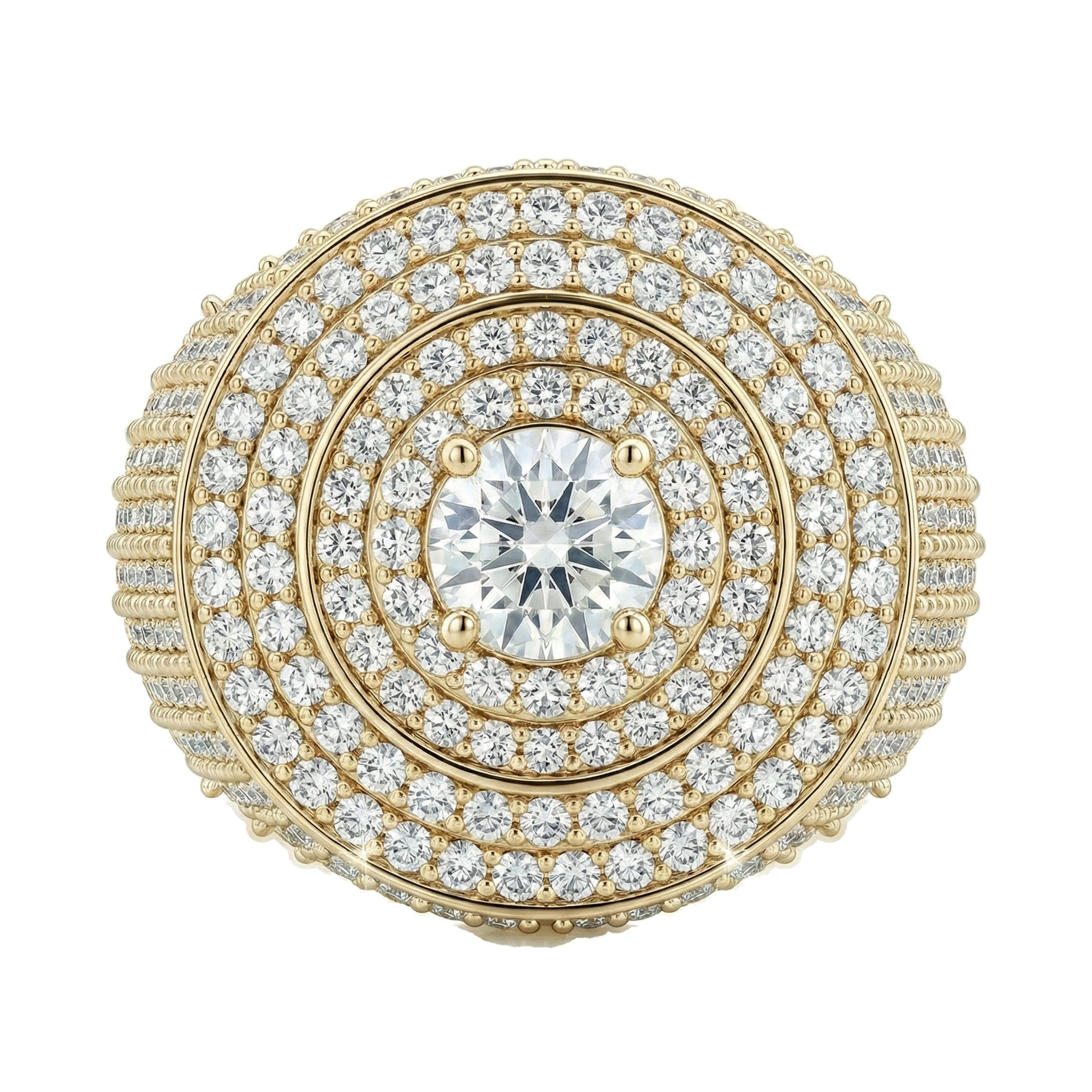 4.80 ct EF VS Lab Grown Diamond Mens Statement Ring in 10k Yellow Gold _ Sz0875 101330