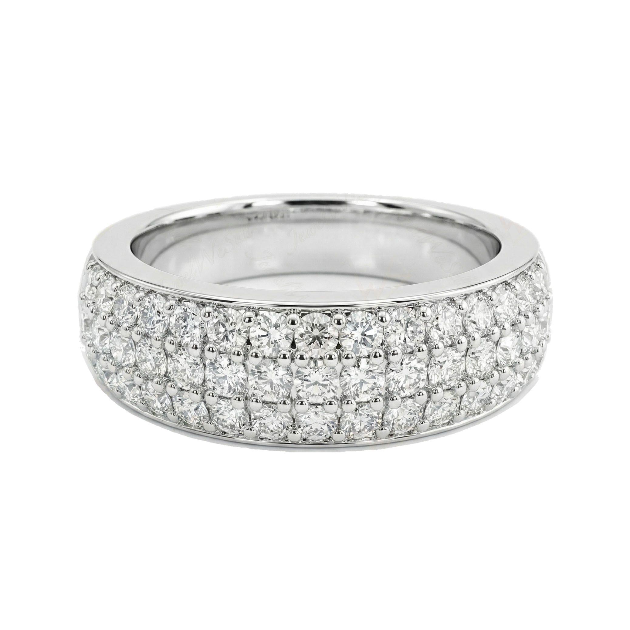 1.15 ct EF VS Lab Grown Diamond Multi Row Wedding Band in 10k White Gold _ Sz0650 101429
