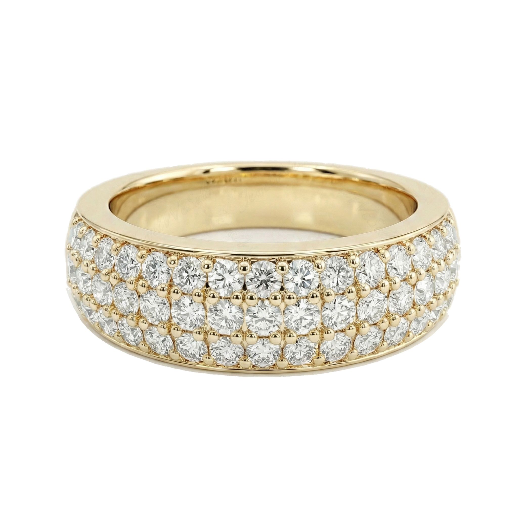 1.15 ct EF VS Lab Grown Diamond Multi Row Wedding Band in 14k Yellow Gold _ Sz0875 101429