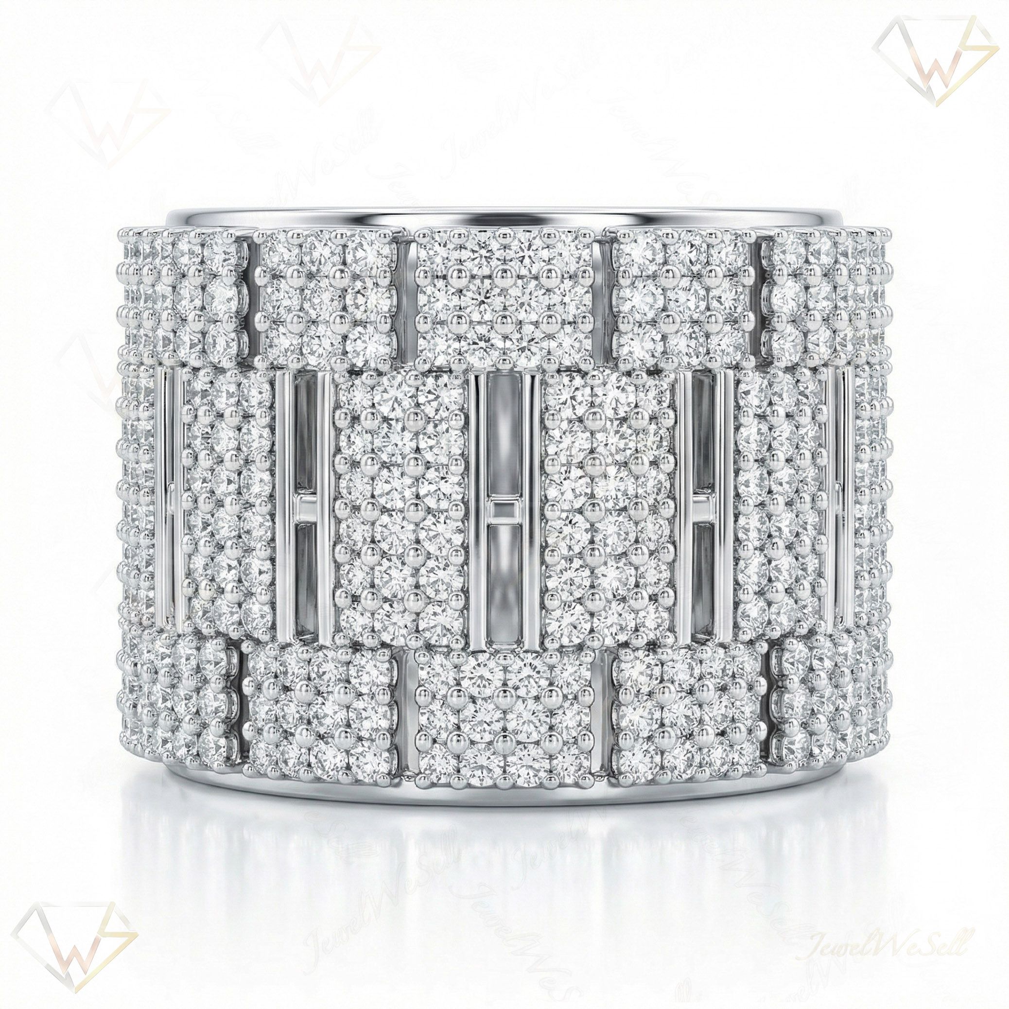 1.50 ct EF VS Moissanite Mens Statement Ring in 925 Sterling SIlver _ Sz0675 101504