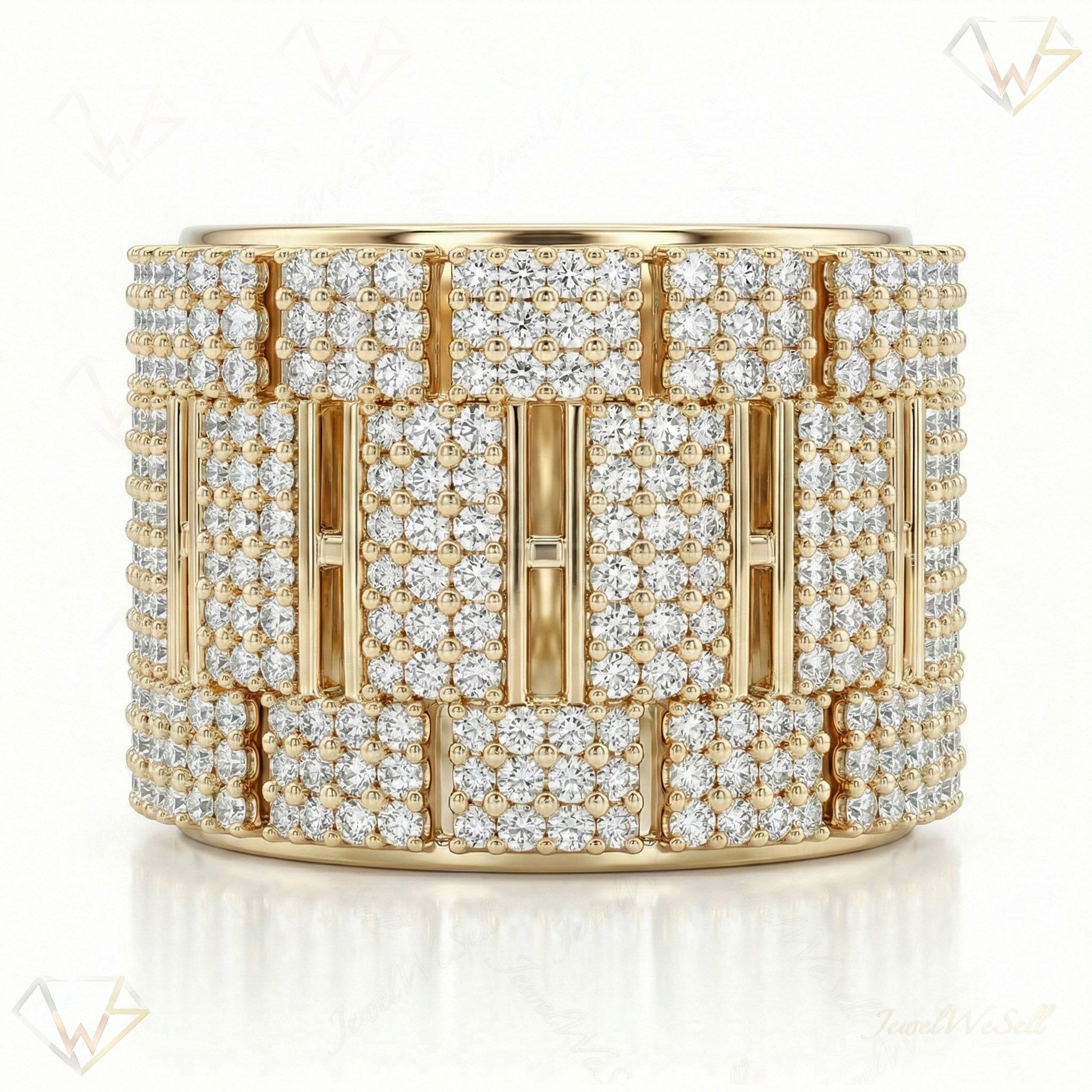 1.50 ct EF VS Lab Grown Diamond Mens Statement Ring in 10k Yellow Gold _ Sz0700 101504