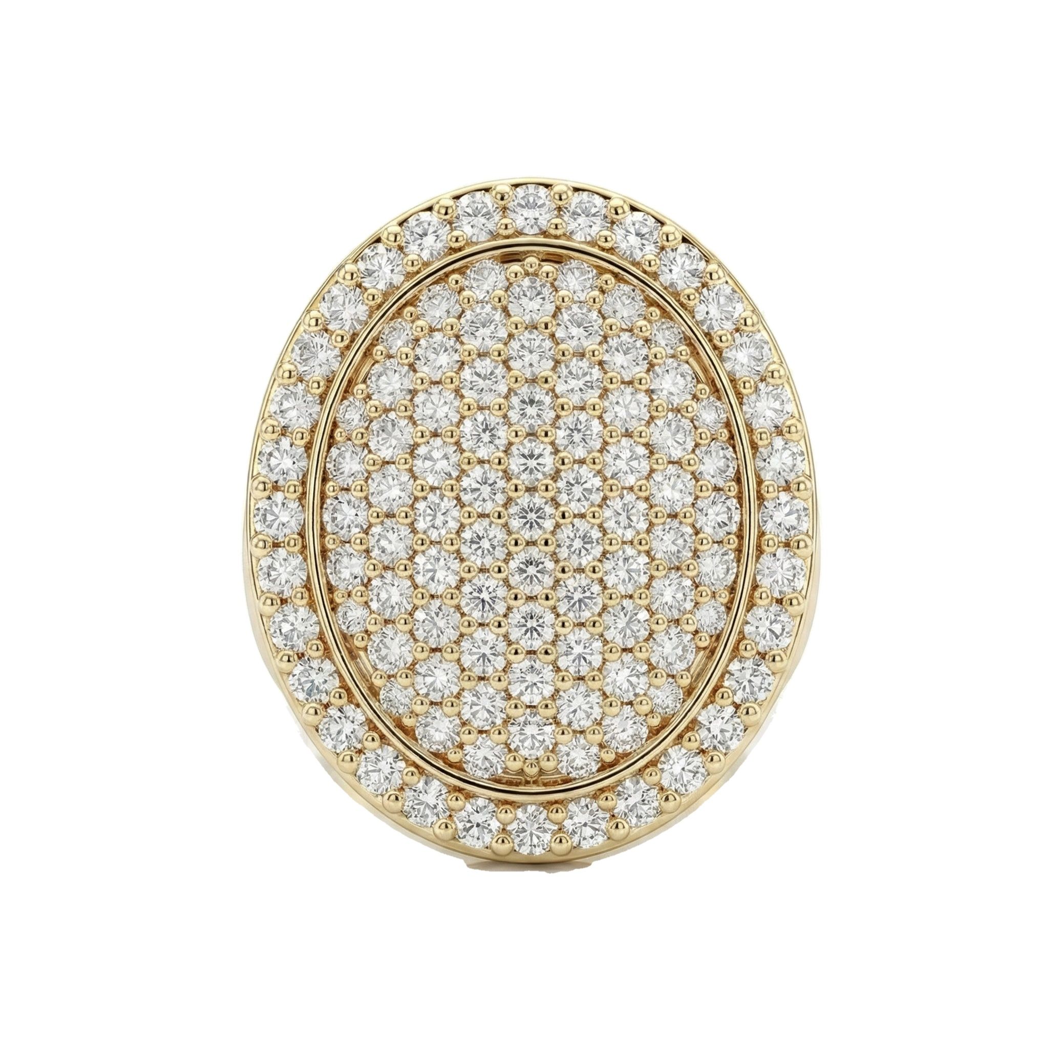 3.10 ct EF VS Lab Grown Diamond Mens Statement Ring in 10k Yellow Gold _ Sz1075 101509