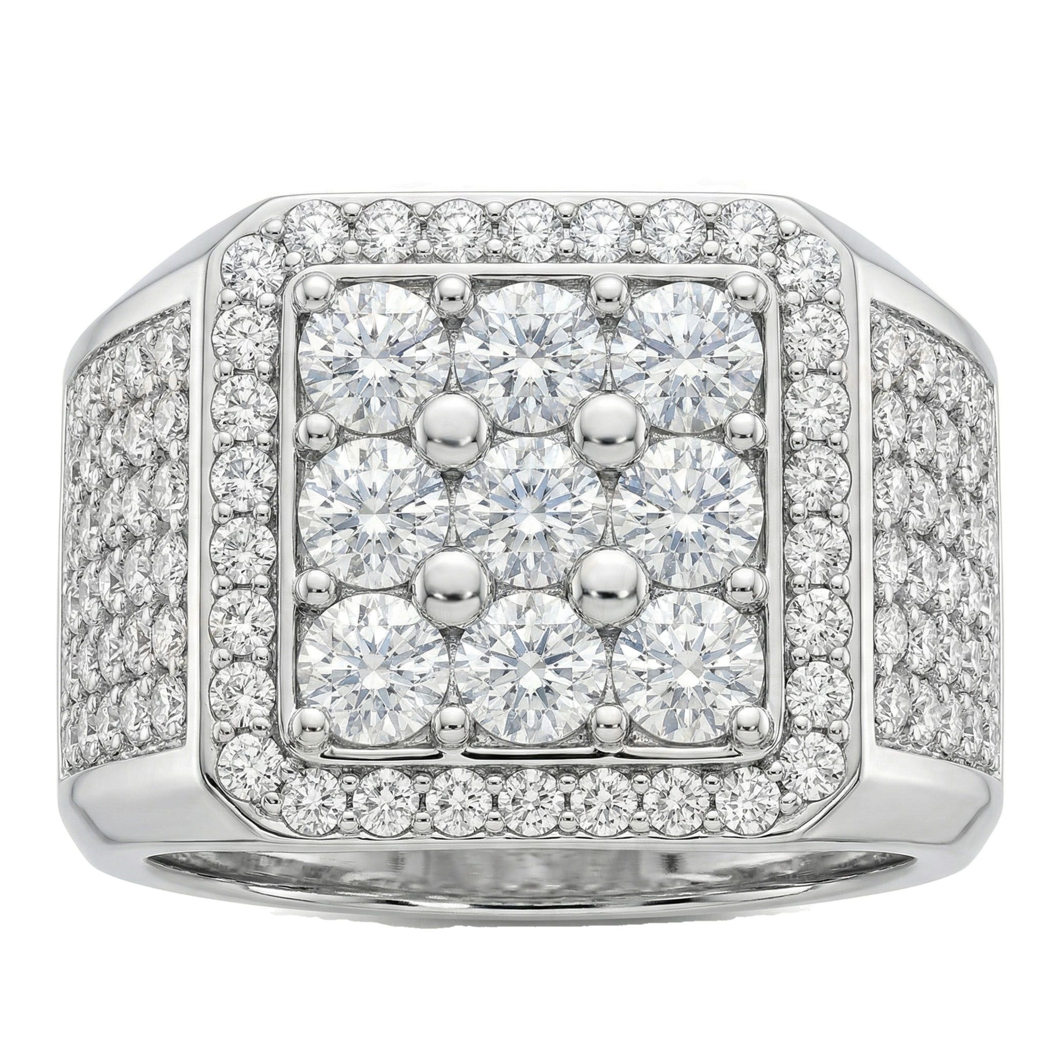 3.40 ct EF VS Moissanite Mens Statement Ring in 925 Sterling SIlver _ Sz0875 101516