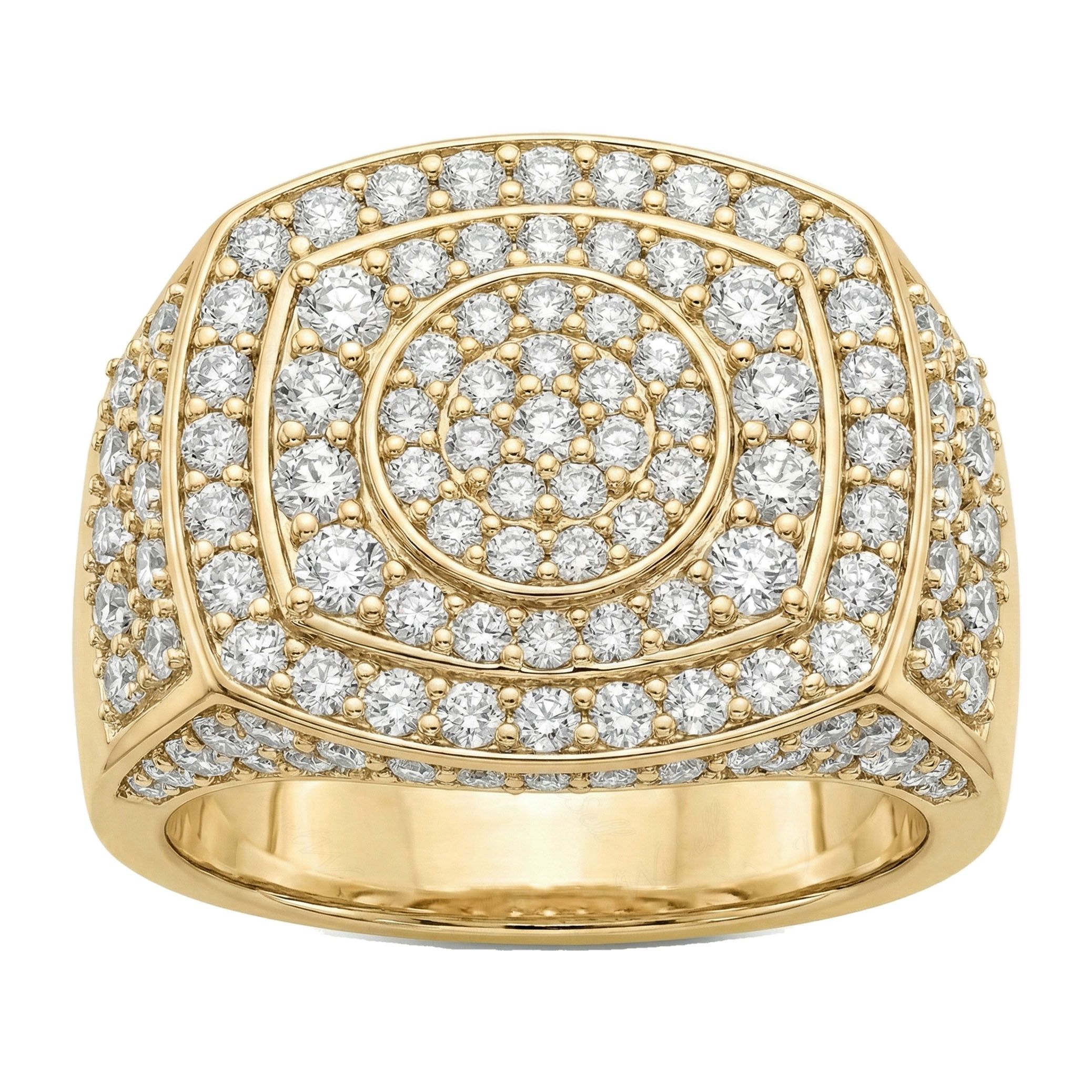 2.10 ct EF VS Lab Grown Diamond Mens Statement Ring in 14k Yellow Gold _ Sz0925 101525