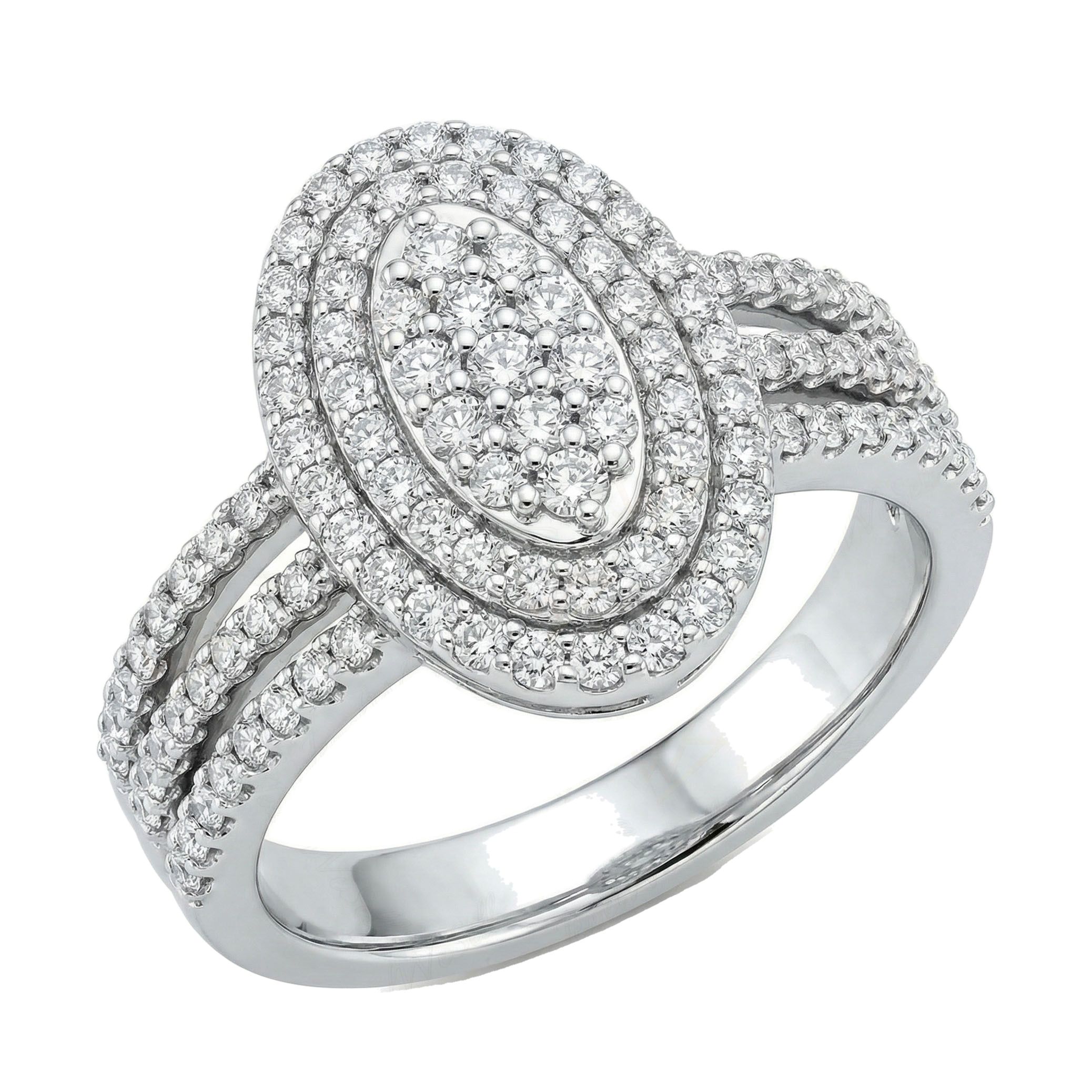 0.90 ct EF VS Lab Grown Diamond Oval Cluster Engagement Set in 10k White Gold _ Sz0475 101593