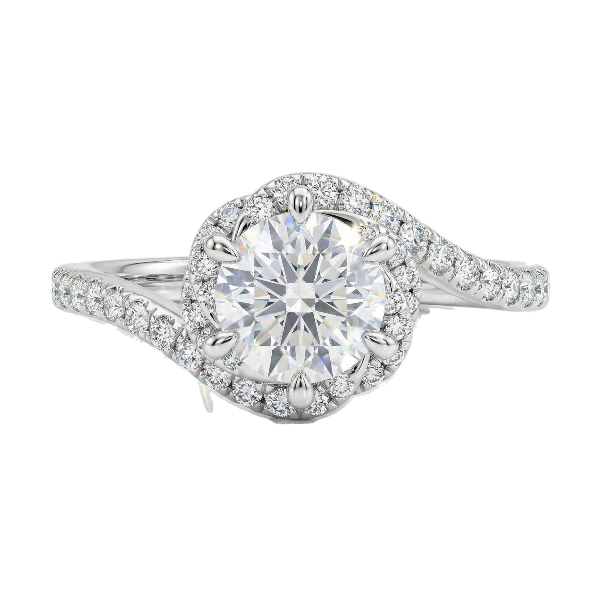 1.66 ct EF VS Moissanite Solitaire with Accents Engagement Ring in 925 Sterling SIlver _ Sz0850 101632