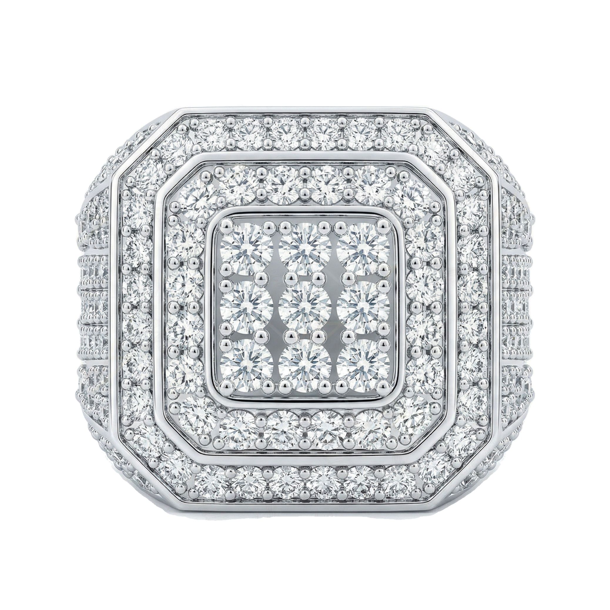 5.33 ct EF VS Moissanite Mens Statement Ring in 925 Sterling SIlver _ Sz0875 101639