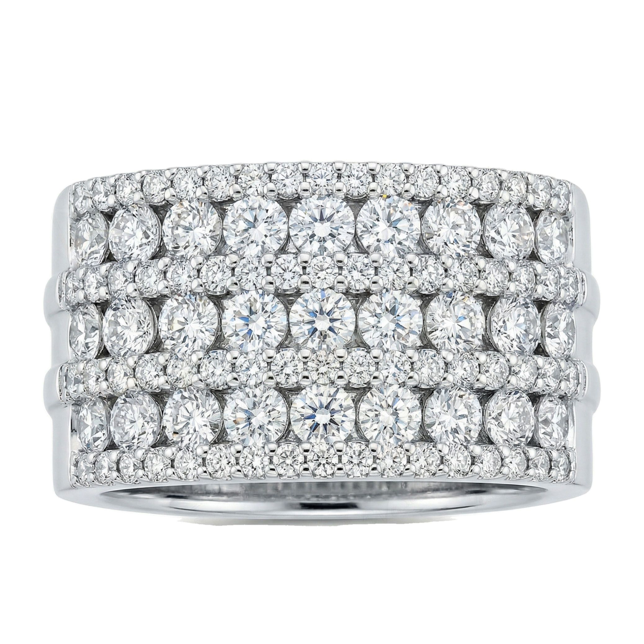 2.20 ct EF VS Lab Grown Diamond Multi Row Wedding Band in 10k White Gold _ Sz0975 101669