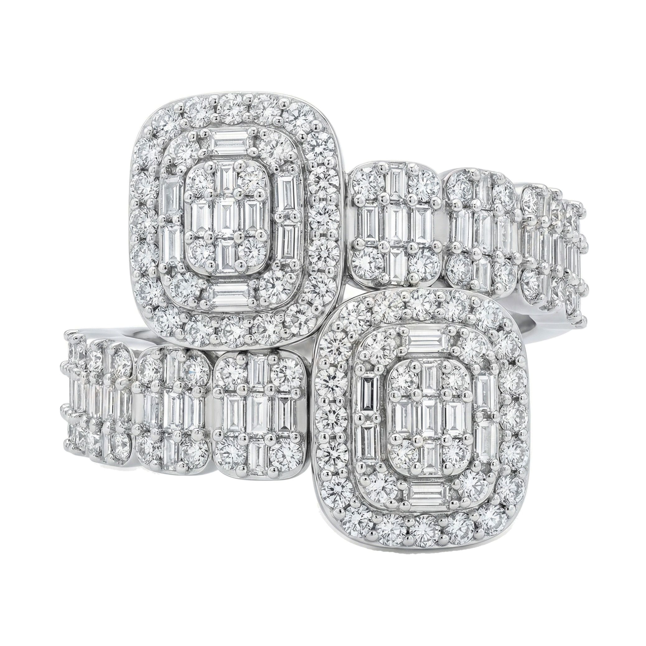 1.75 ct EF VS Lab Grown Diamond Fancy Ring in 10k White Gold _ Sz0650 101674