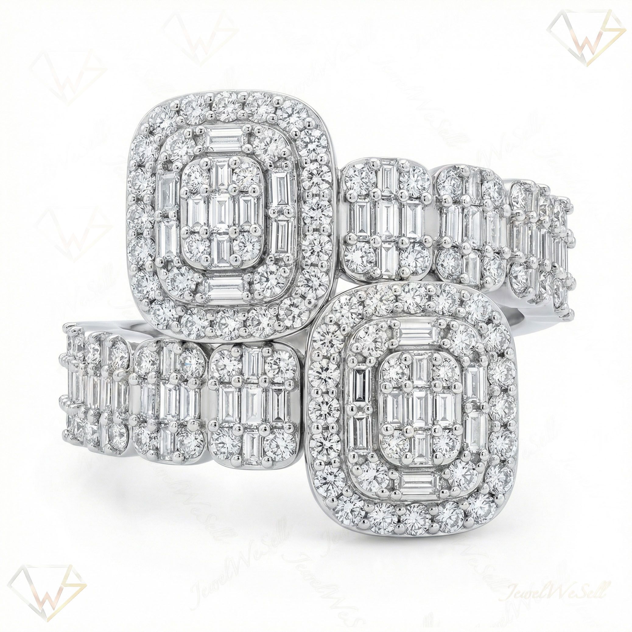 1.75 ct EF VS Lab Grown Diamond Fancy Ring in 10k White Gold _ Sz0750 101674