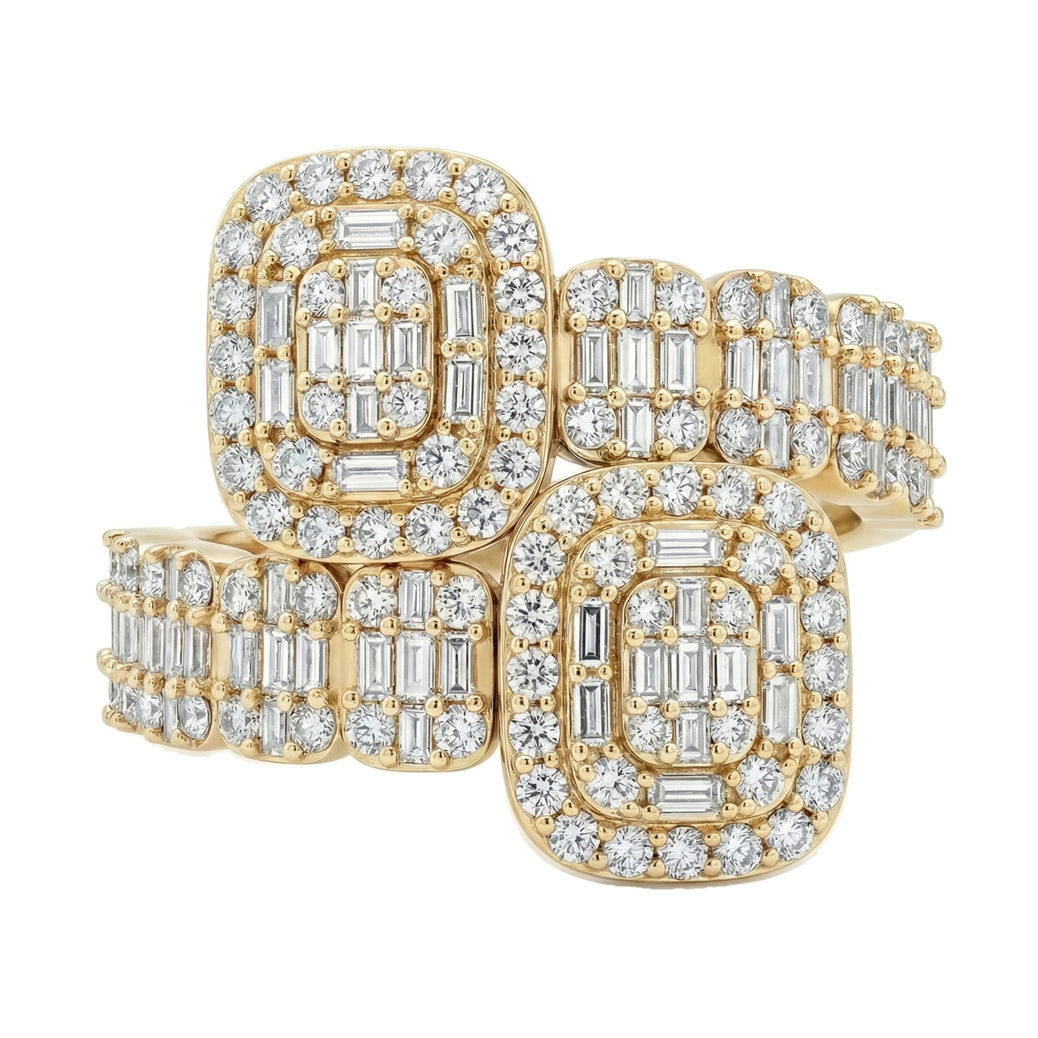 1.75 ct EF VS Lab Grown Diamond Fancy Ring in 14k Yellow Gold _ Sz0450 101674