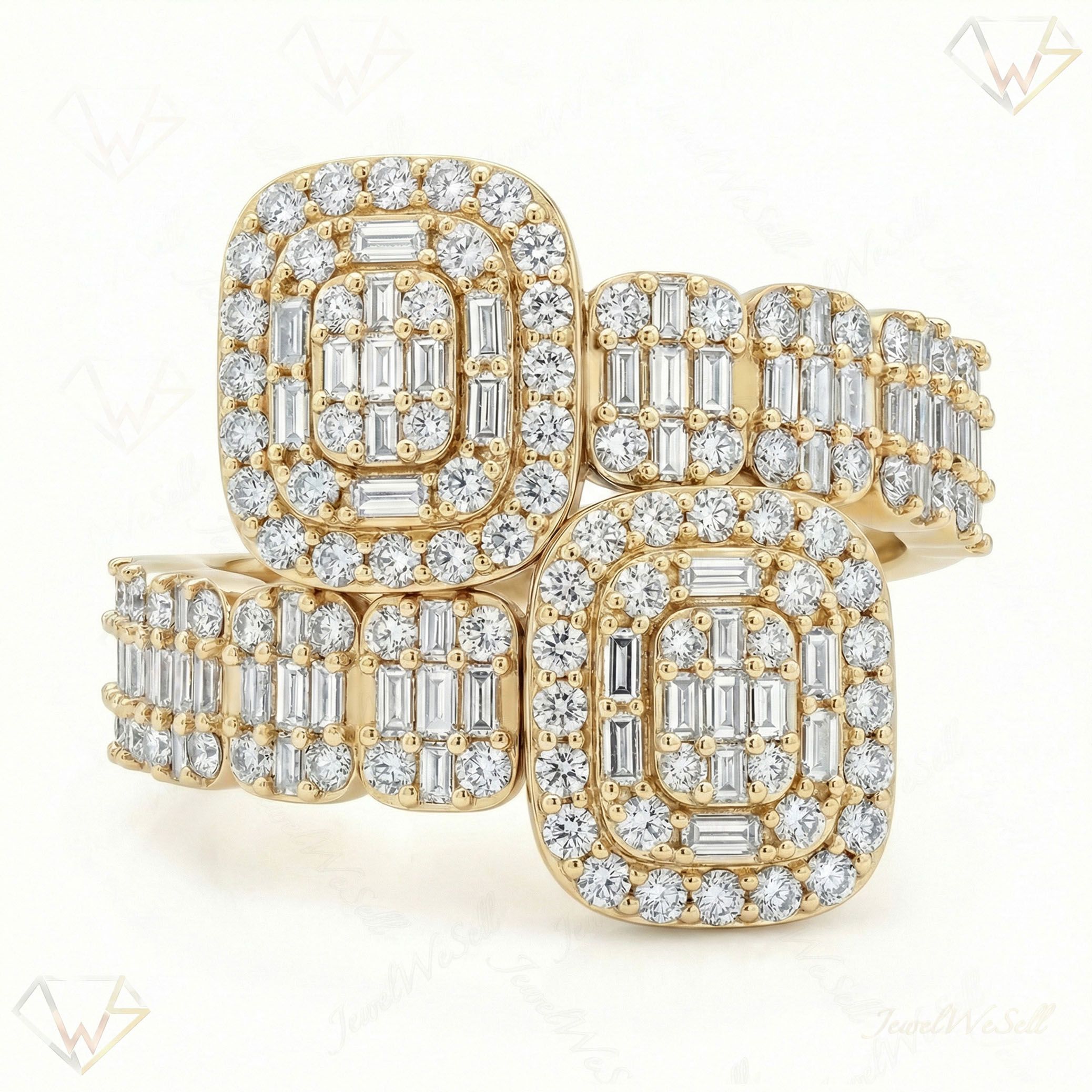 1.75 ct EF VS Lab Grown Diamond Fancy Ring in 14k Yellow Gold _ Sz0850 101674