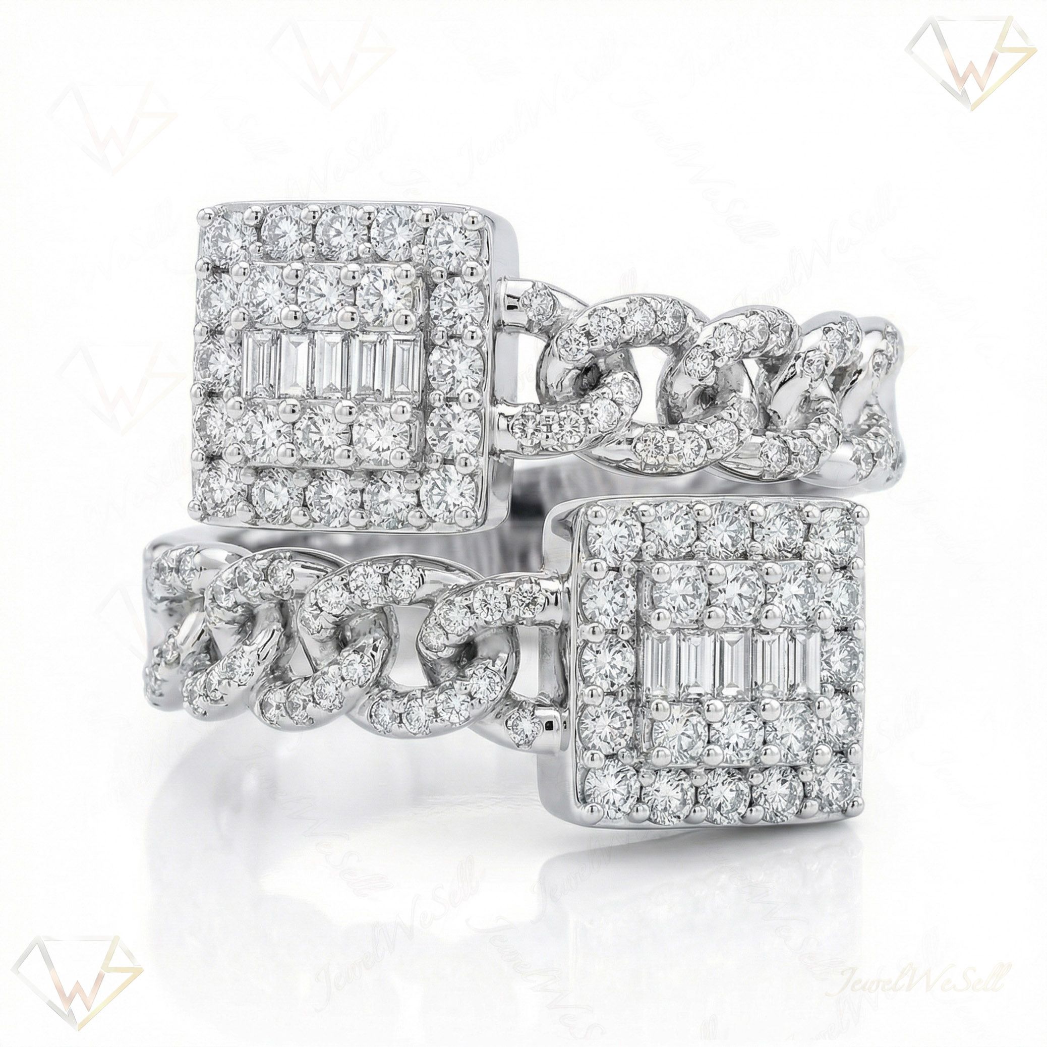 1.25 ct EF VS Lab Grown Diamond Fancy Ring in 10k White Gold _ Sz0500 101675