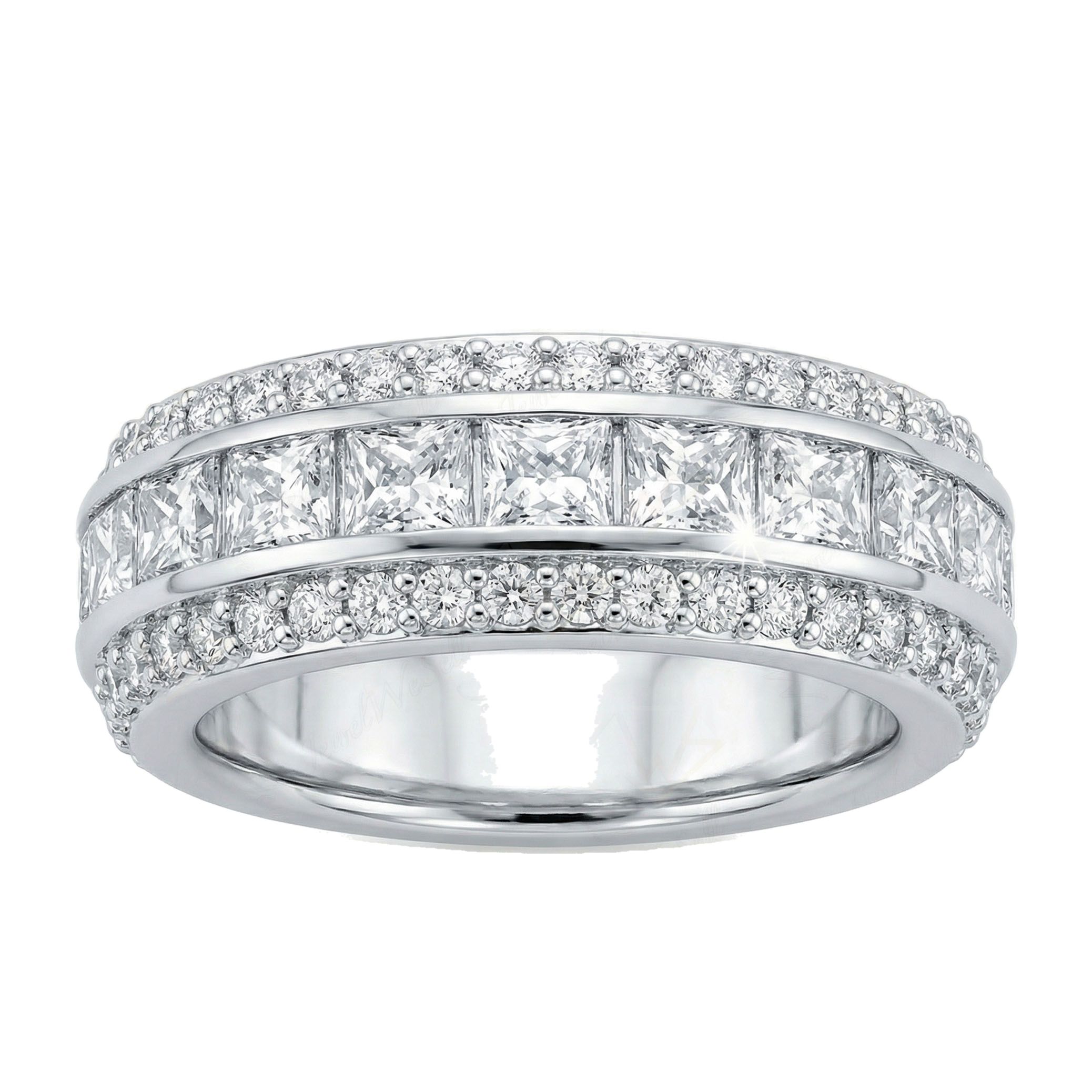 2.33 ct EF VS Lab Grown Diamond Multi Row Wedding Band in 10k White Gold _ Sz0450 101699