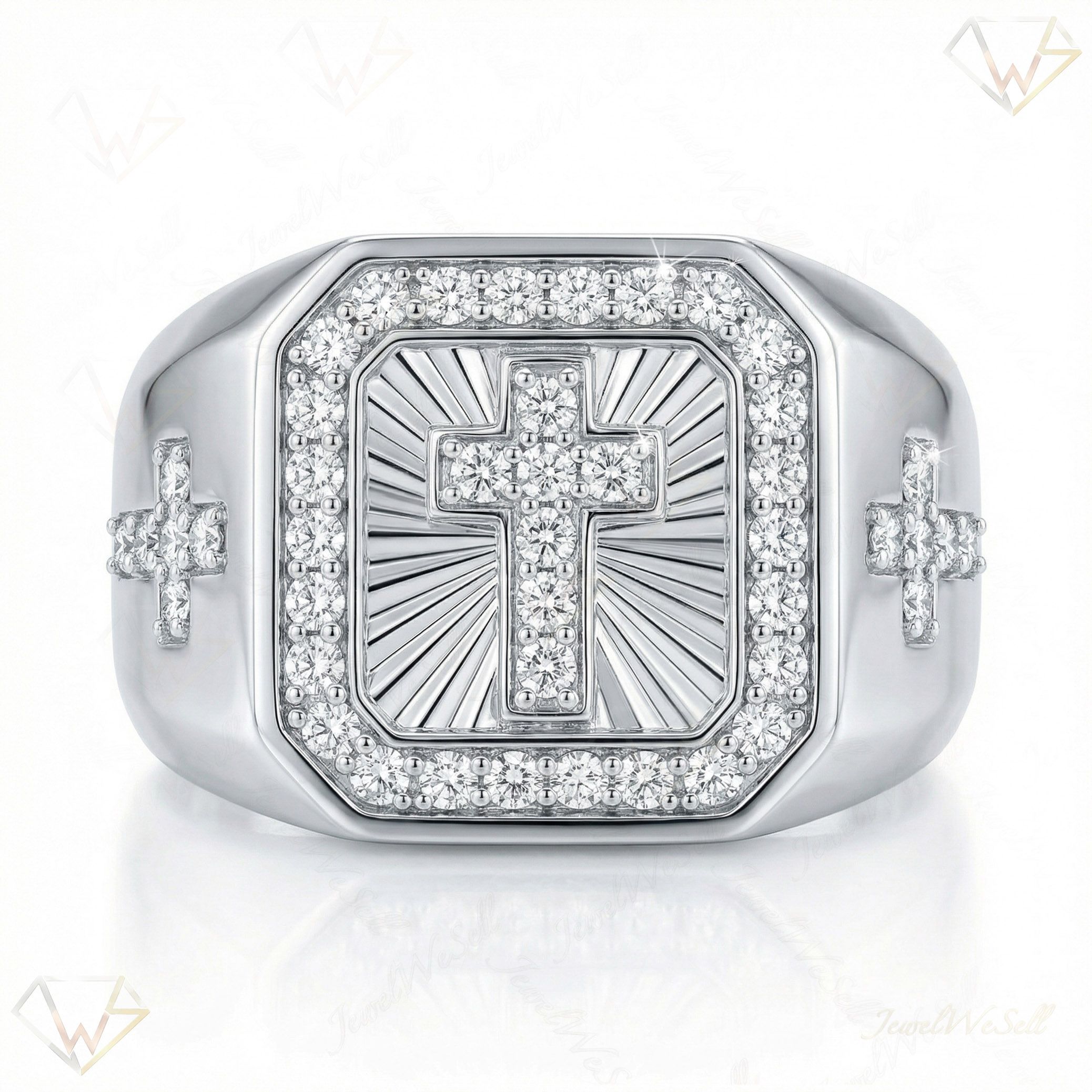 1.00 ct EF VS Moissanite Mens Statement Ring in 925 Sterling SIlver _ Sz0875 101724