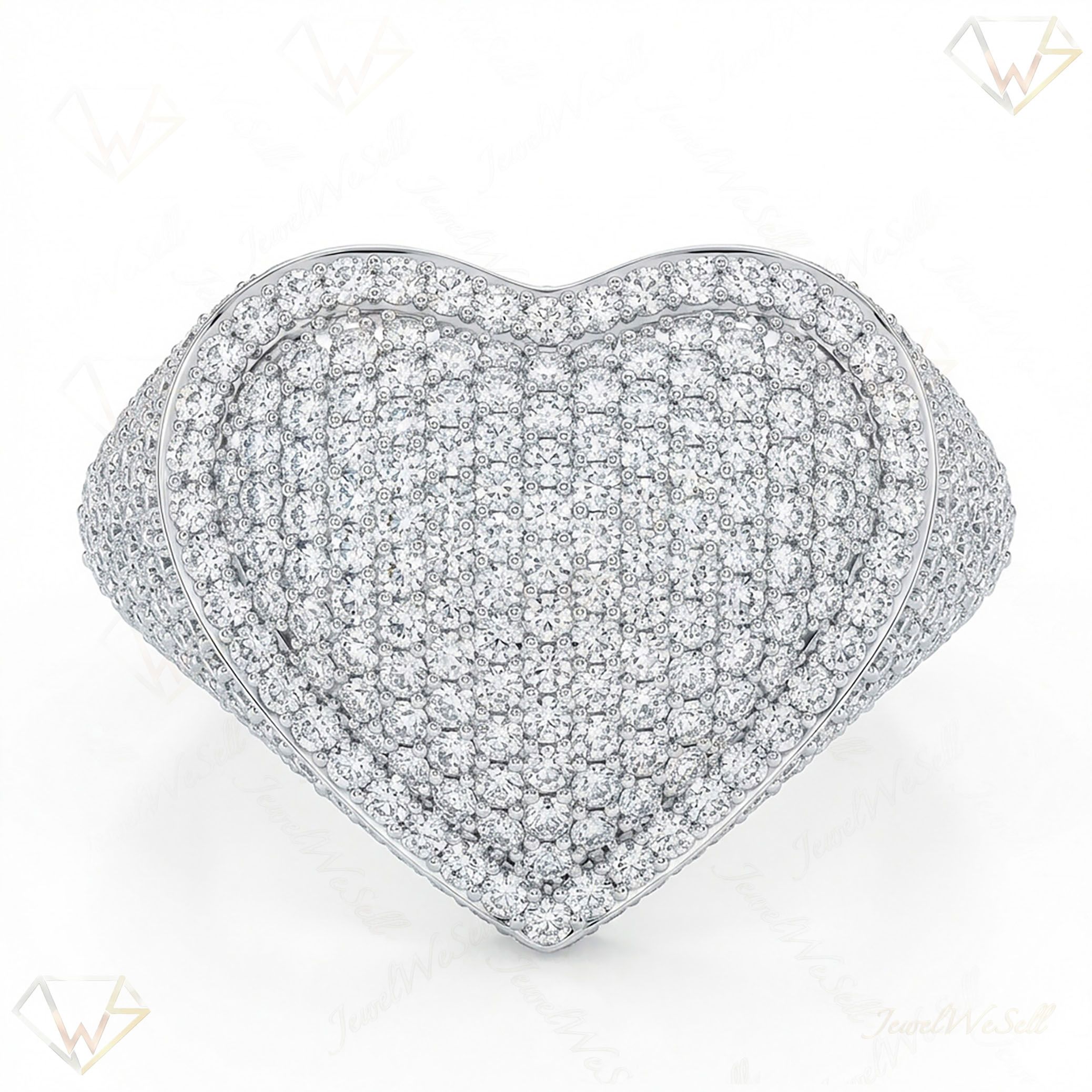 3.50 ct EF VS Lab Grown Diamond Mens Statement Ring in 14k White Gold _ Sz0875 101758