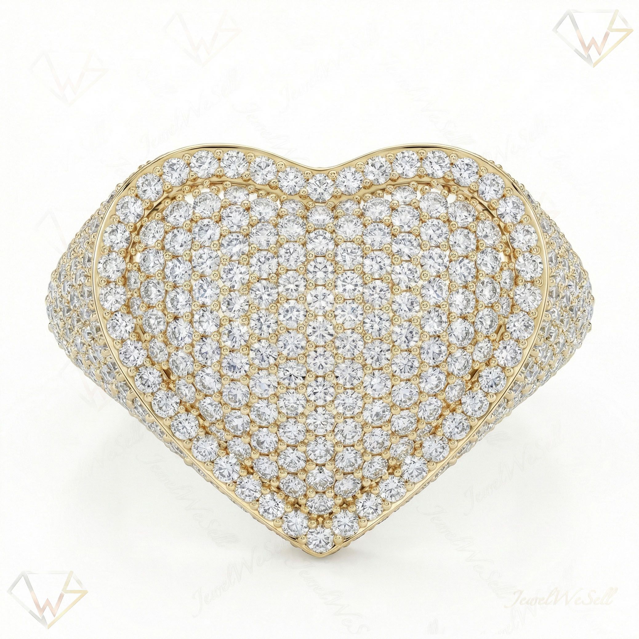 3.50 ct EF VS Lab Grown Diamond Mens Statement Ring in 10k Yellow Gold _ Sz1100 101758