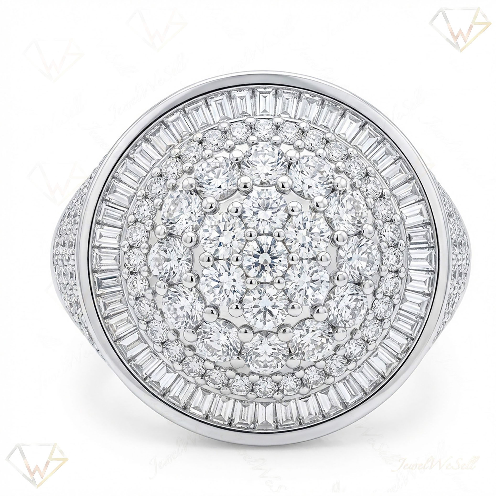 5.25 ct EF VS Lab Grown Diamond Mens Statement Ring in 10k White Gold _ Sz0950 101762