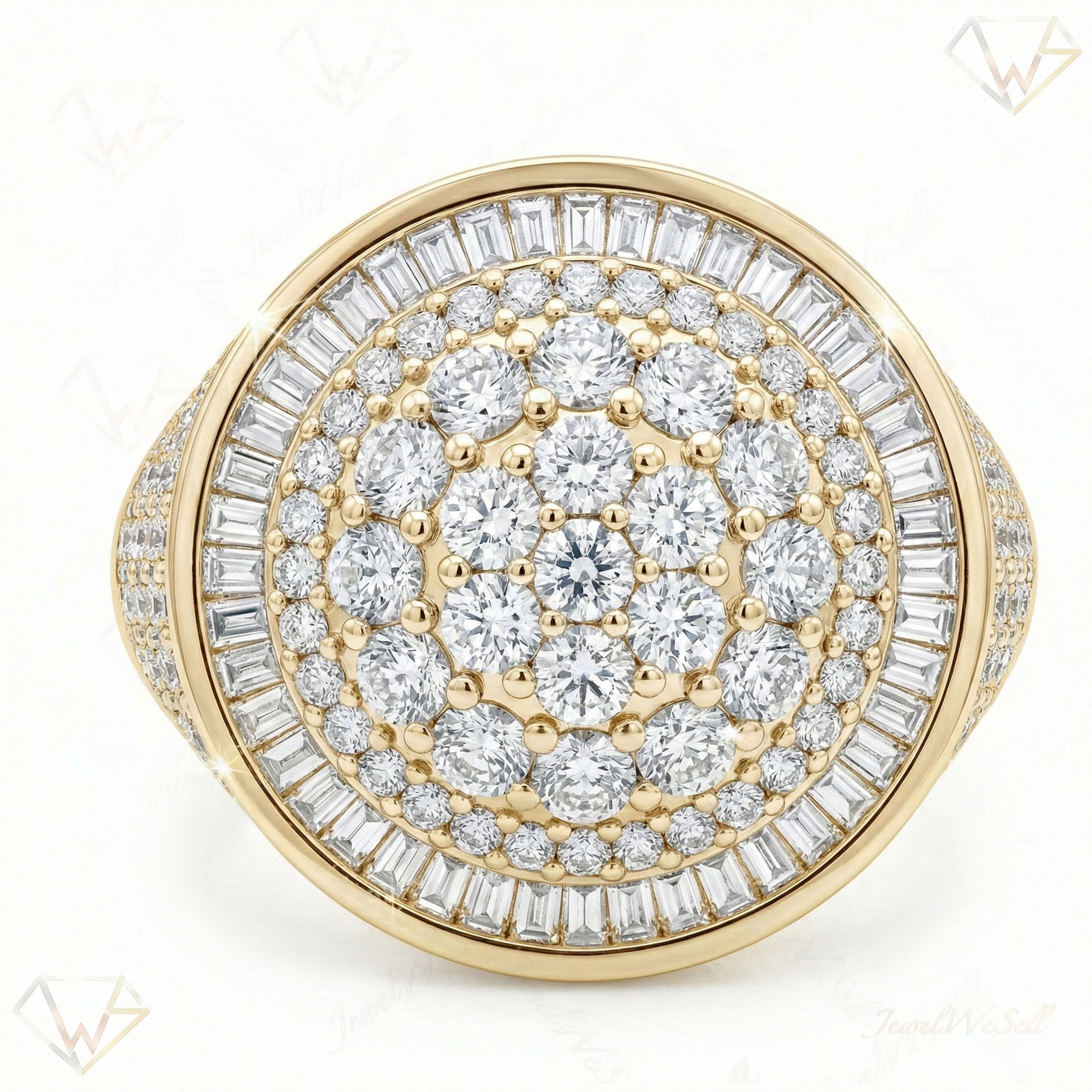 5.25 ct EF VS Lab Grown Diamond Mens Statement Ring in 10k Yellow Gold _ Sz0800 101762